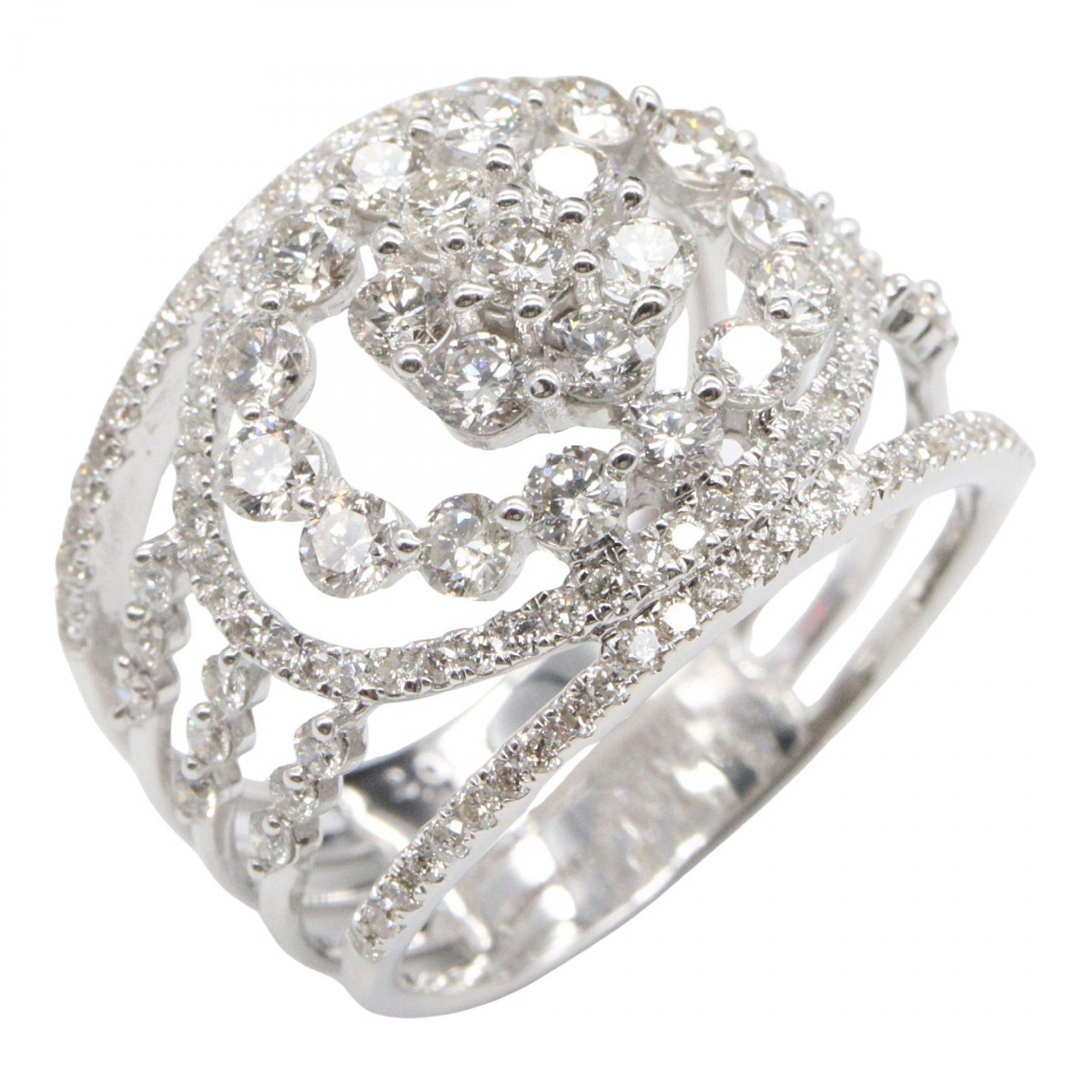 ジュエリー JEWELRY ダイヤモンド リング リング・指輪 ジュエリー K18WG（ホワイトゴールド） ダイヤモンド シルバー系 / クリア系 ﾀﾞｲﾔ 6.8g 【中古】