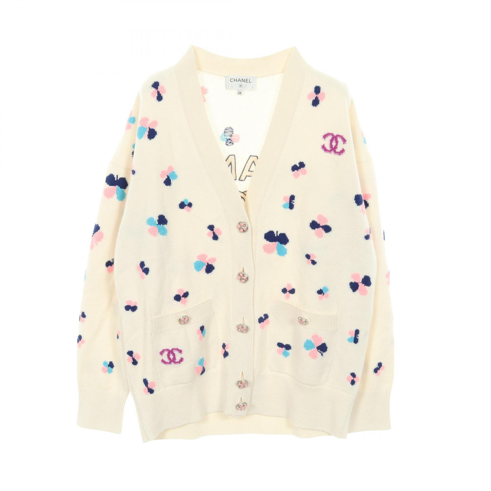 楽天市場】【広尾店】 シャネル CHANEL ピンク カーディガン ココ