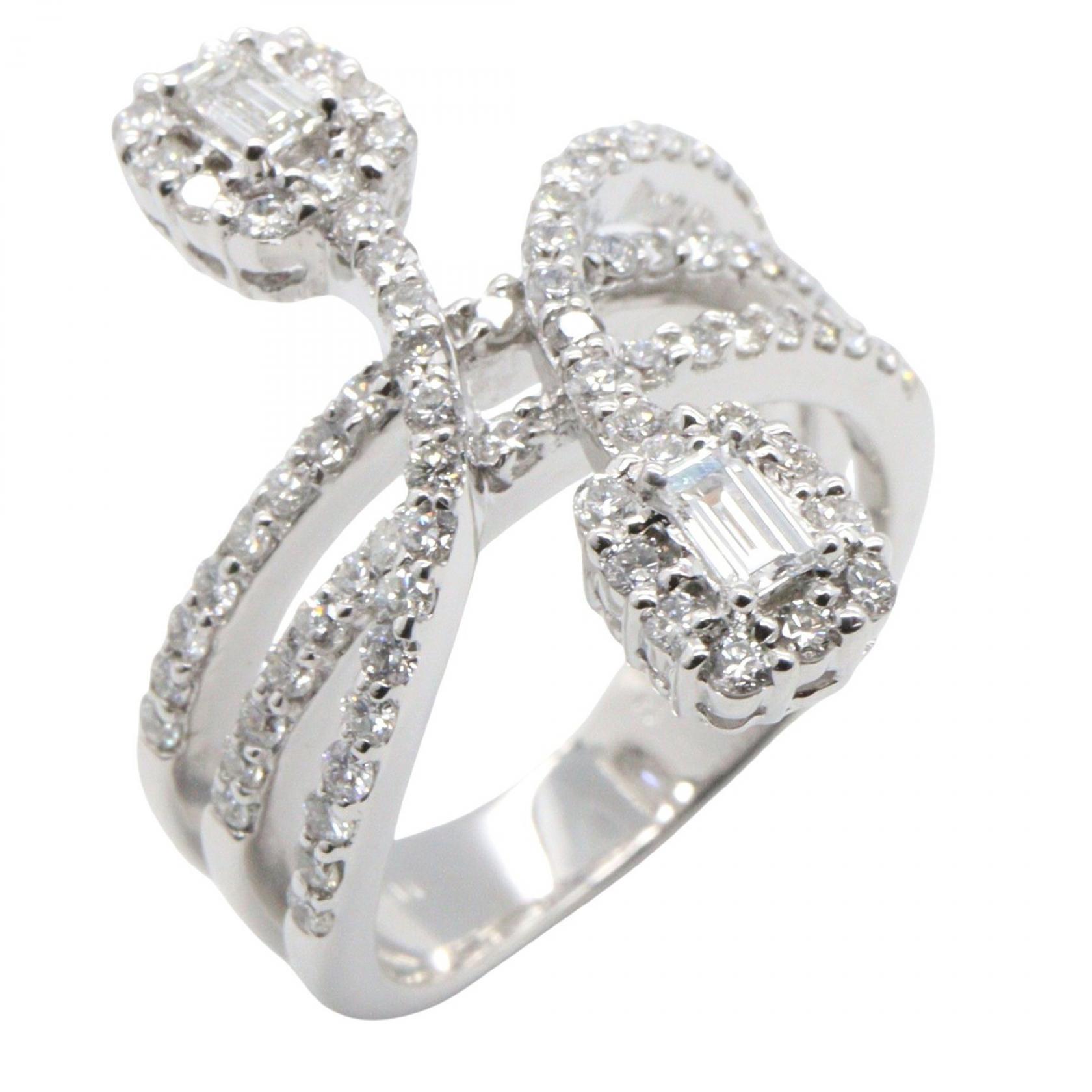 ジュエリー JEWELRY ダイヤモンド リング リング・指輪 ジュエリー K18WG（ホワイトゴールド） ダイヤモンド シルバー系 / クリア系 ﾀﾞｲﾔ 8.6g 【中古】
