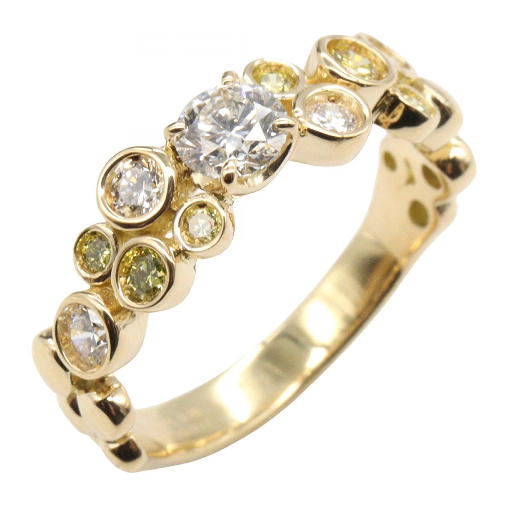 ジュエリー JEWELRY トリートダイヤモンド リング リング・指輪 ジュエリー K18（イエローゴールド） ダイヤモンド トリートダイヤモンド ゴールド系 / クリア系 / イエロー系 ﾀﾞｲﾔ/ﾄﾘｰﾄﾀﾞｲﾔ 3.8g 【中古】