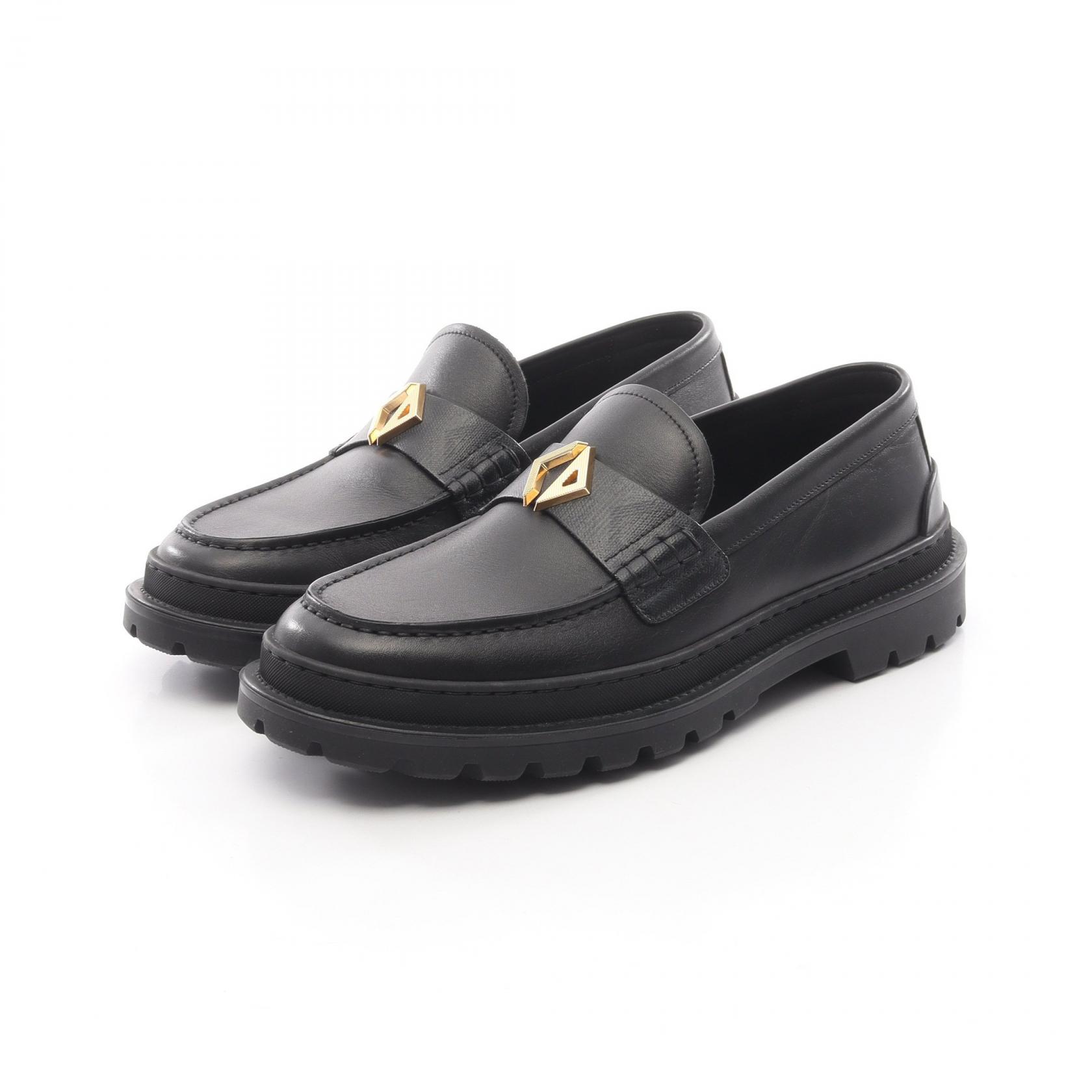 ディオール Dior CDロゴ ローファー 靴 レザー ブラック系 【中古】