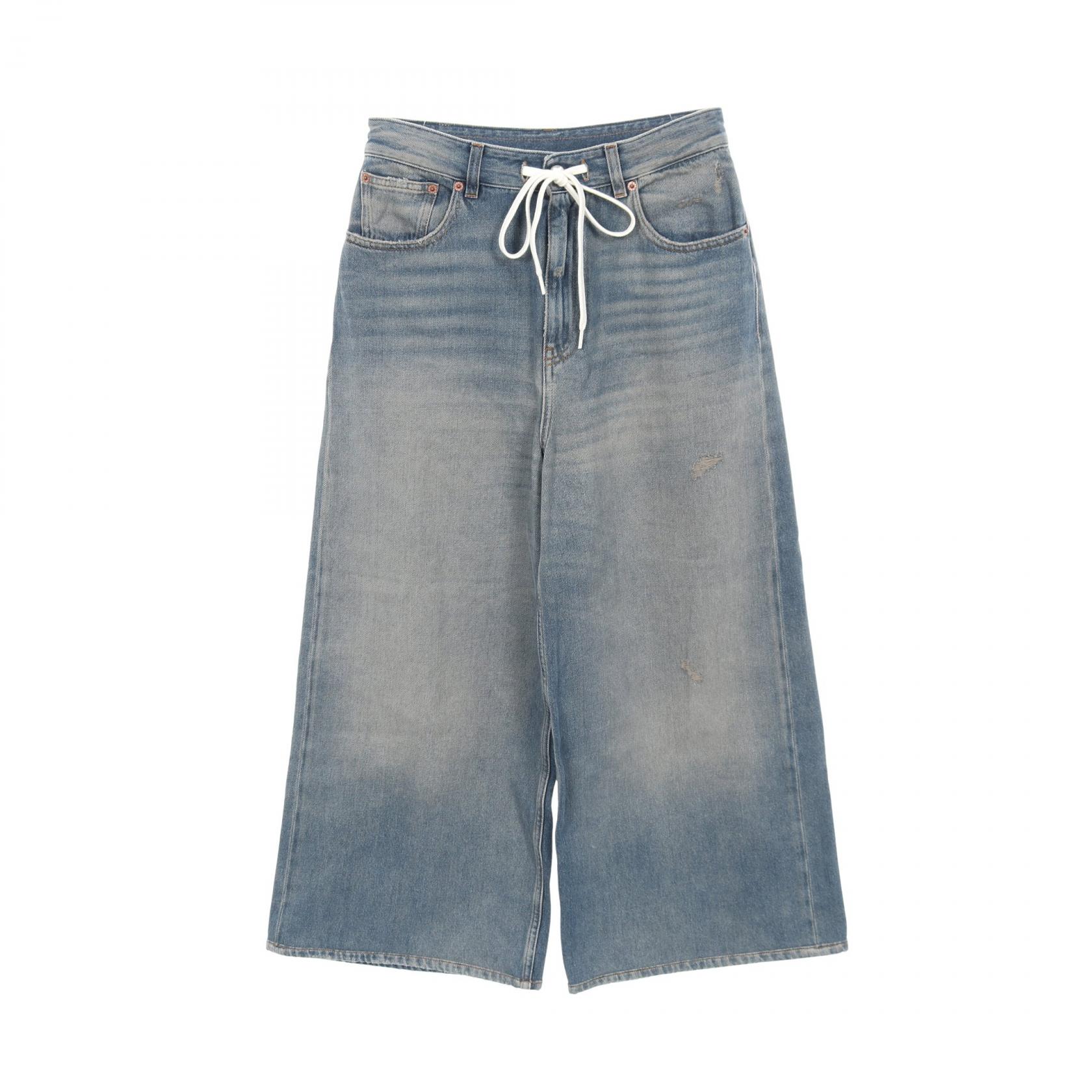 【20%OFFクーポン 7/19 20時～7/26 9:59】エムエムシックス MM6 ドローストリング デニムパンツ 衣料品 ボトムス デニム ブルー系 【中古】｜RECLO（リクロ）店