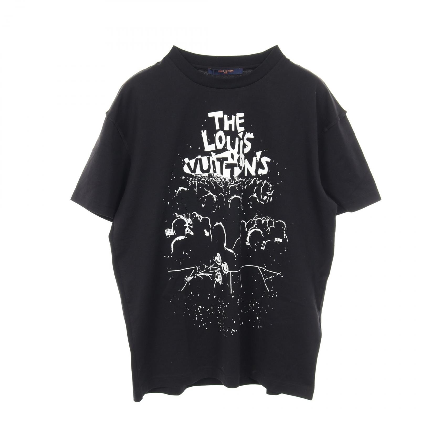 ルイヴィトン ロゴテーピングデザイン 半袖Tシャツ ネイビー RM161 