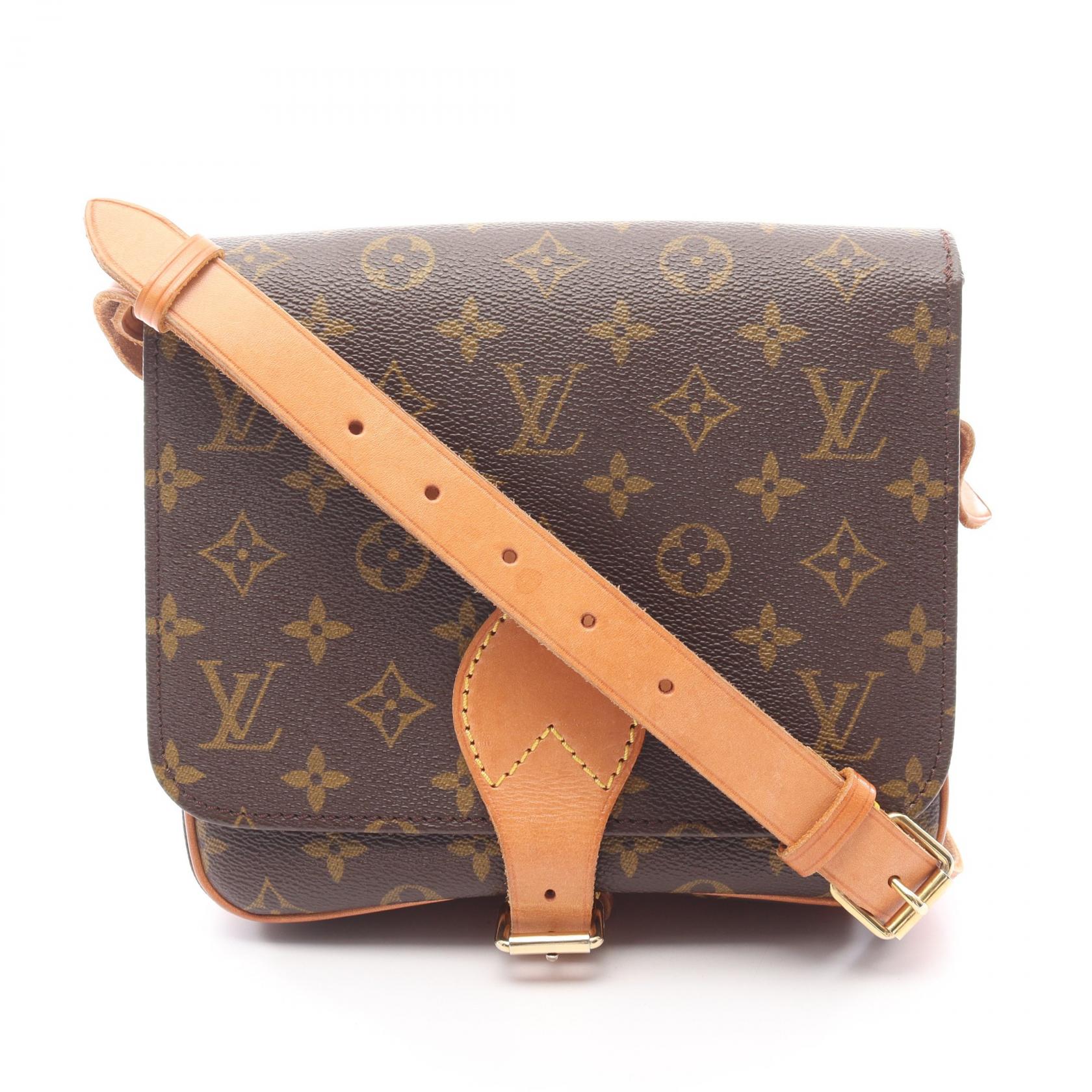 ルイ・ヴィトン LOUIS VUITTON カルトシエールMM モノグラム ショルダーバッグ バッグ PVCコーティングキャンバス レザー モノグラム ブラウン系 M51253 【中古】