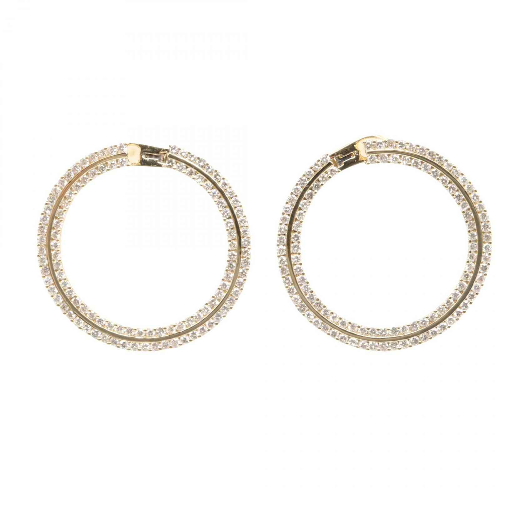 ジュエリー JEWELRY ダイヤモンド ピアス ピアス ジュエリー K18（イエローゴールド） ダイヤモンド ゴールド系 / クリア系 ﾀﾞｲﾔ 11.6g 【中古】
