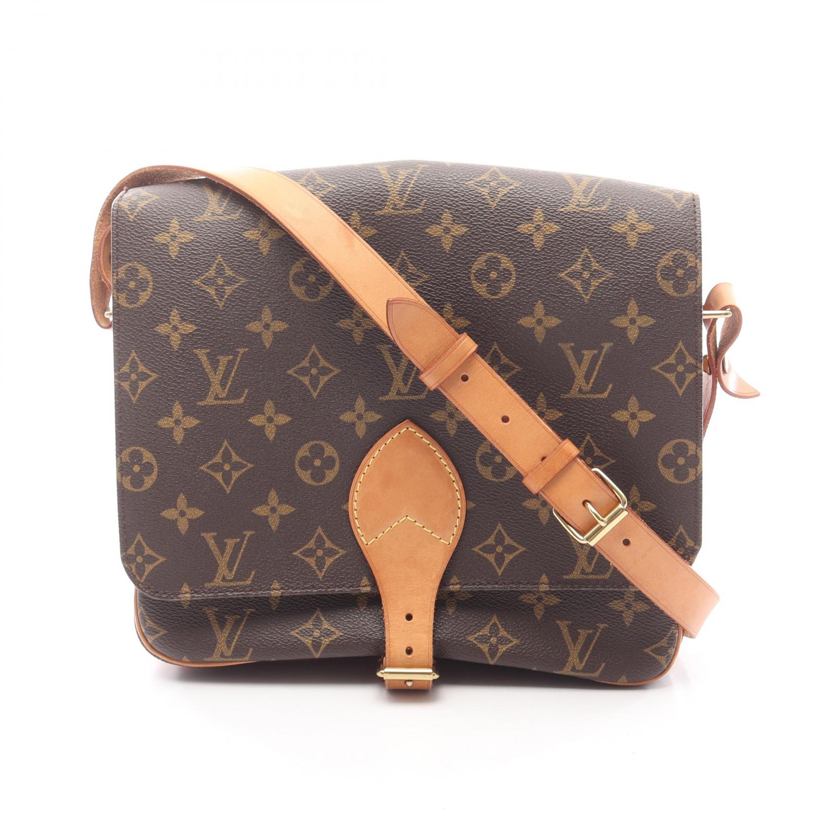 【15%OFFクーポン対象 4/4 20時-4/10 23:59】ルイ・ヴィトン LOUIS VUITTON カルトシエールGM ショルダーバッグ バッグ PVCコーティングキャンバス レザー モノグラム ブラウン系 M51252 【中古】