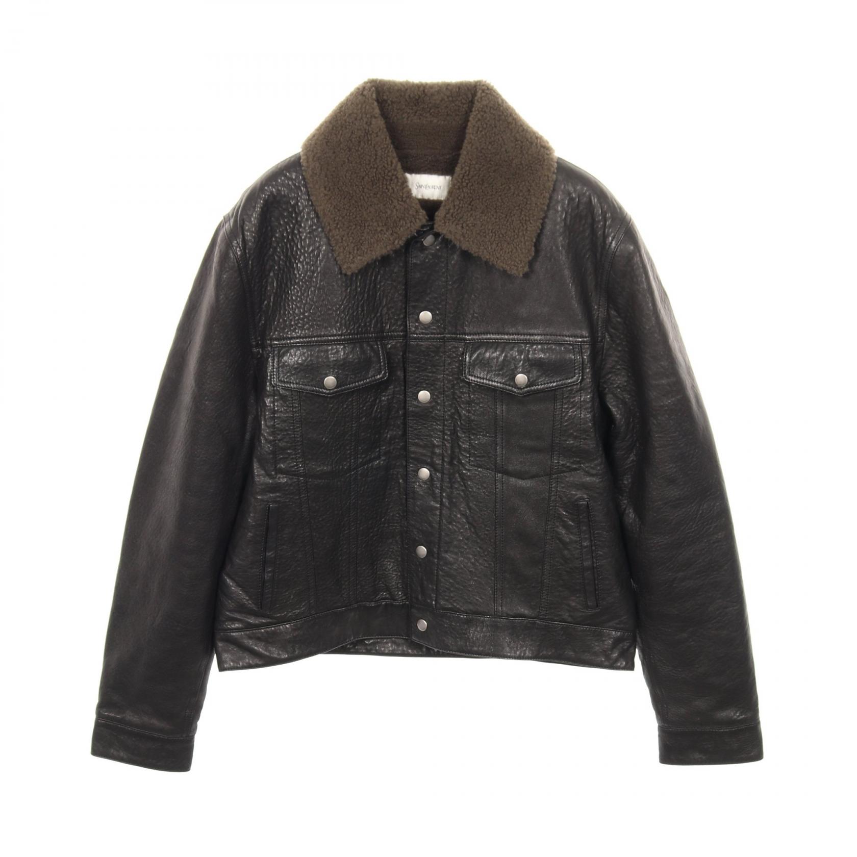 楽天市場】【中古】Saint Laurent Paris襟ムートン レザージャケット