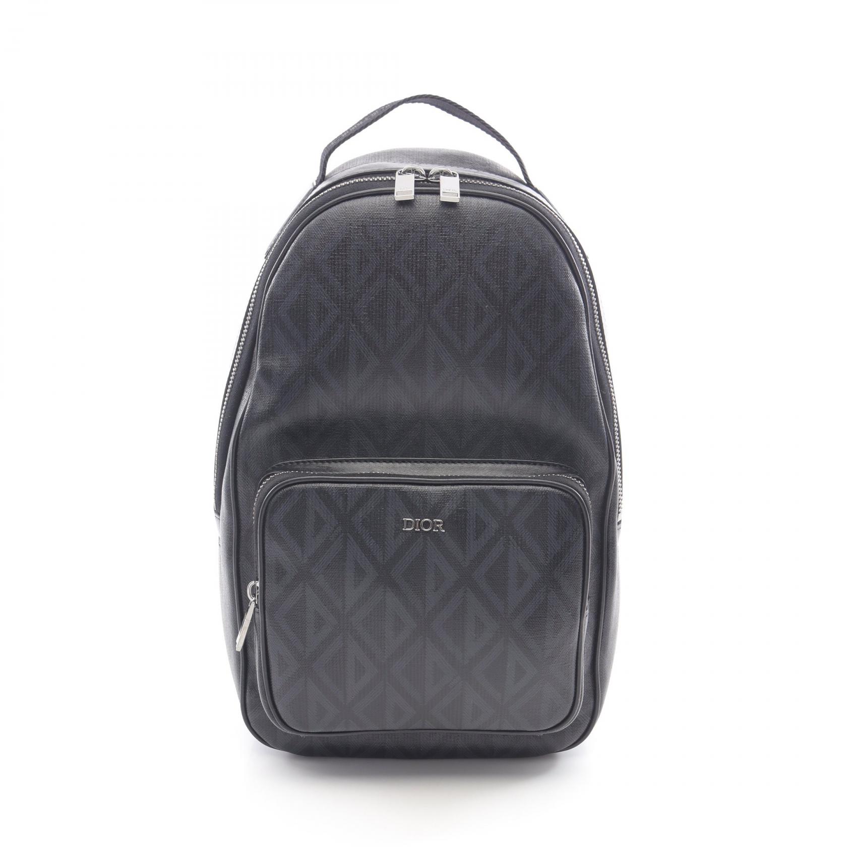 ディオール Dior ライダー ミニ スリングバッグ CDダイヤモンド ウエストバッグ ボディバッグ バッグ PVCコーティングキャンバス レザー ブラック系 / ネイビー系 【中古】