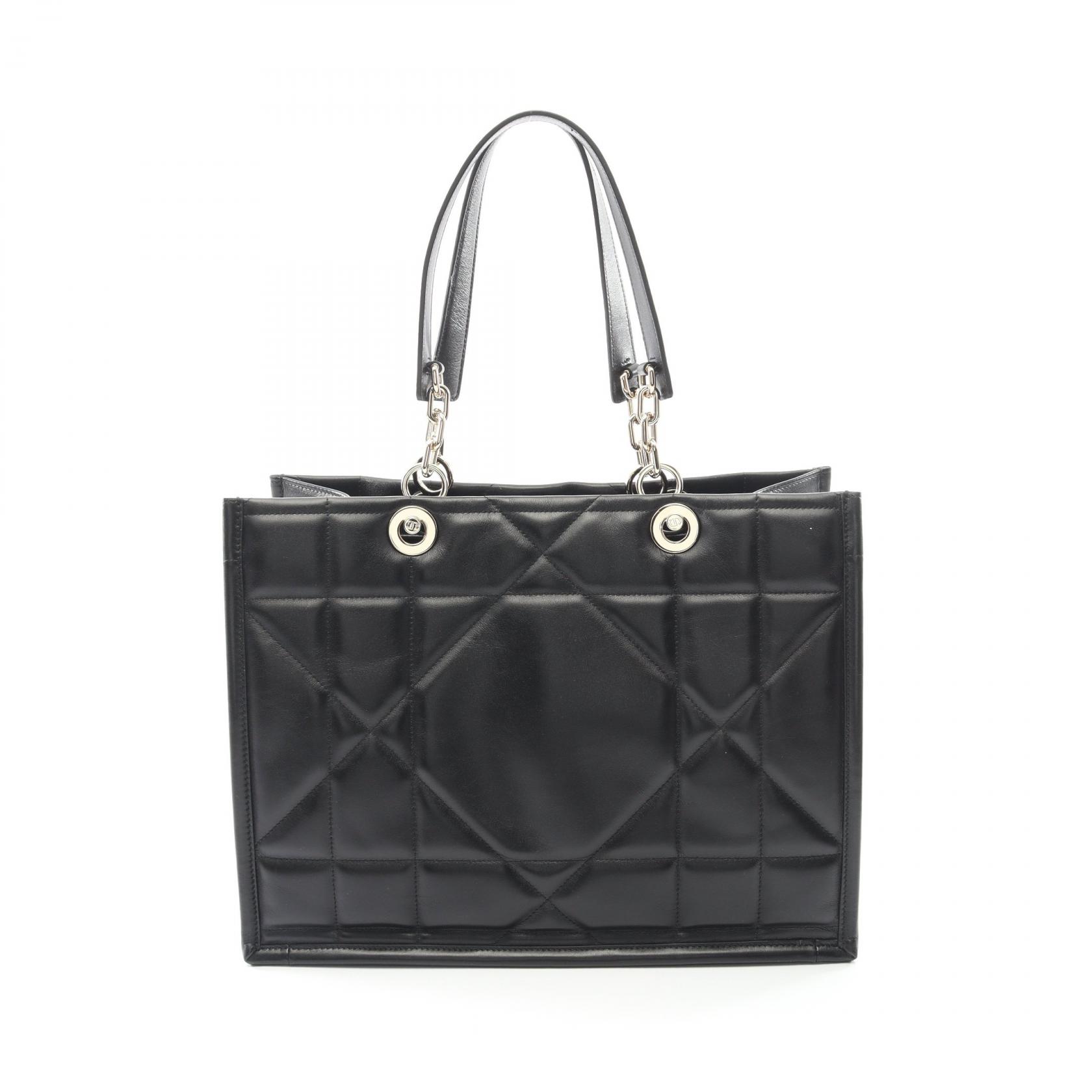 ディオール Dior エッセンシャル ミディアム アーキカナージュ トートバッグ バッグ レザー ブラック系 M87210ZVJ M900 【中古】