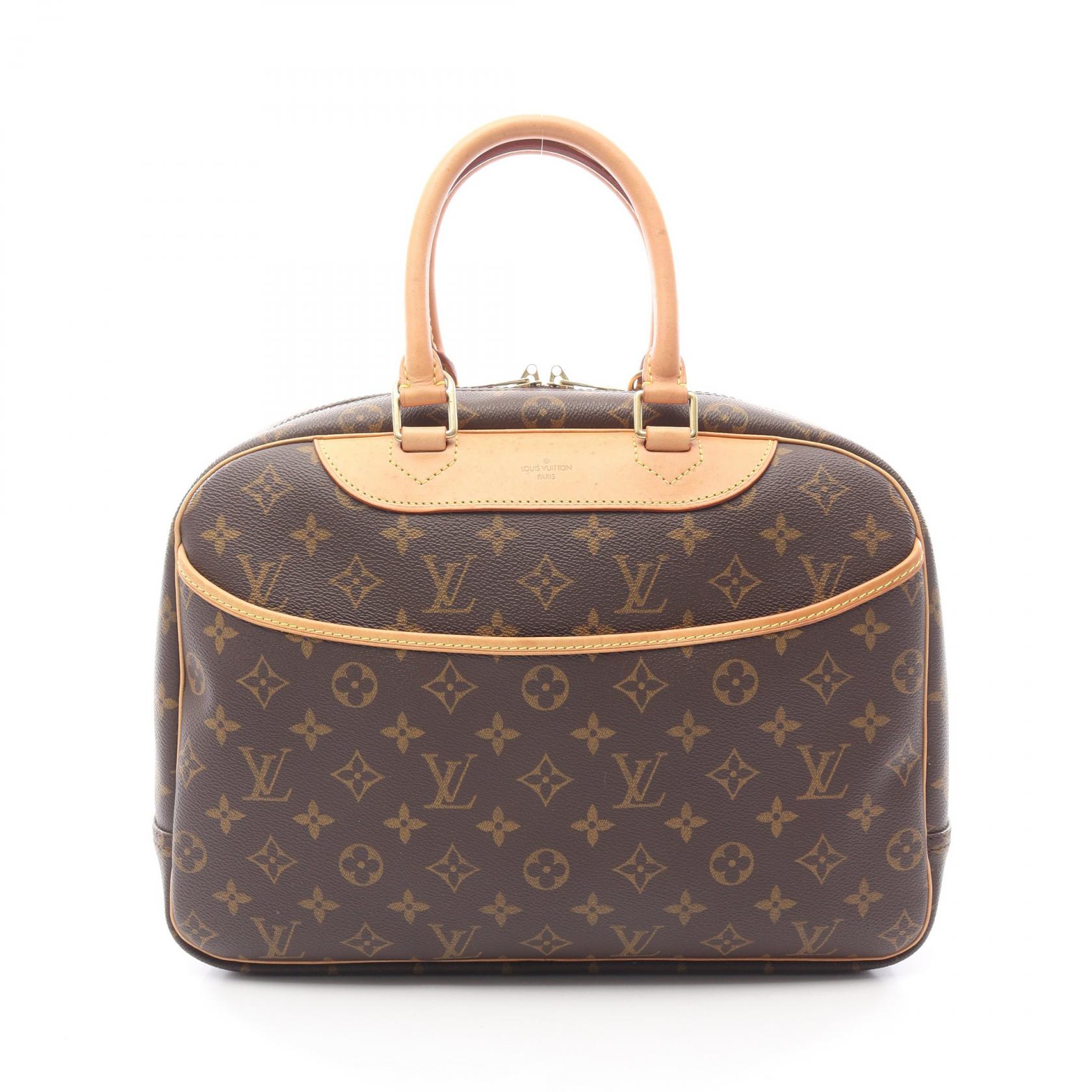 【15%OFFクーポン対象 4/4 20時-4/10 23:59】ルイ・ヴィトン LOUIS VUITTON ドーヴィル ボーリングヴァニティ ハンドバッグ バッグ PVCコーティングキャンバス レザー モノグラム ブラウン系 M47270 【中古】