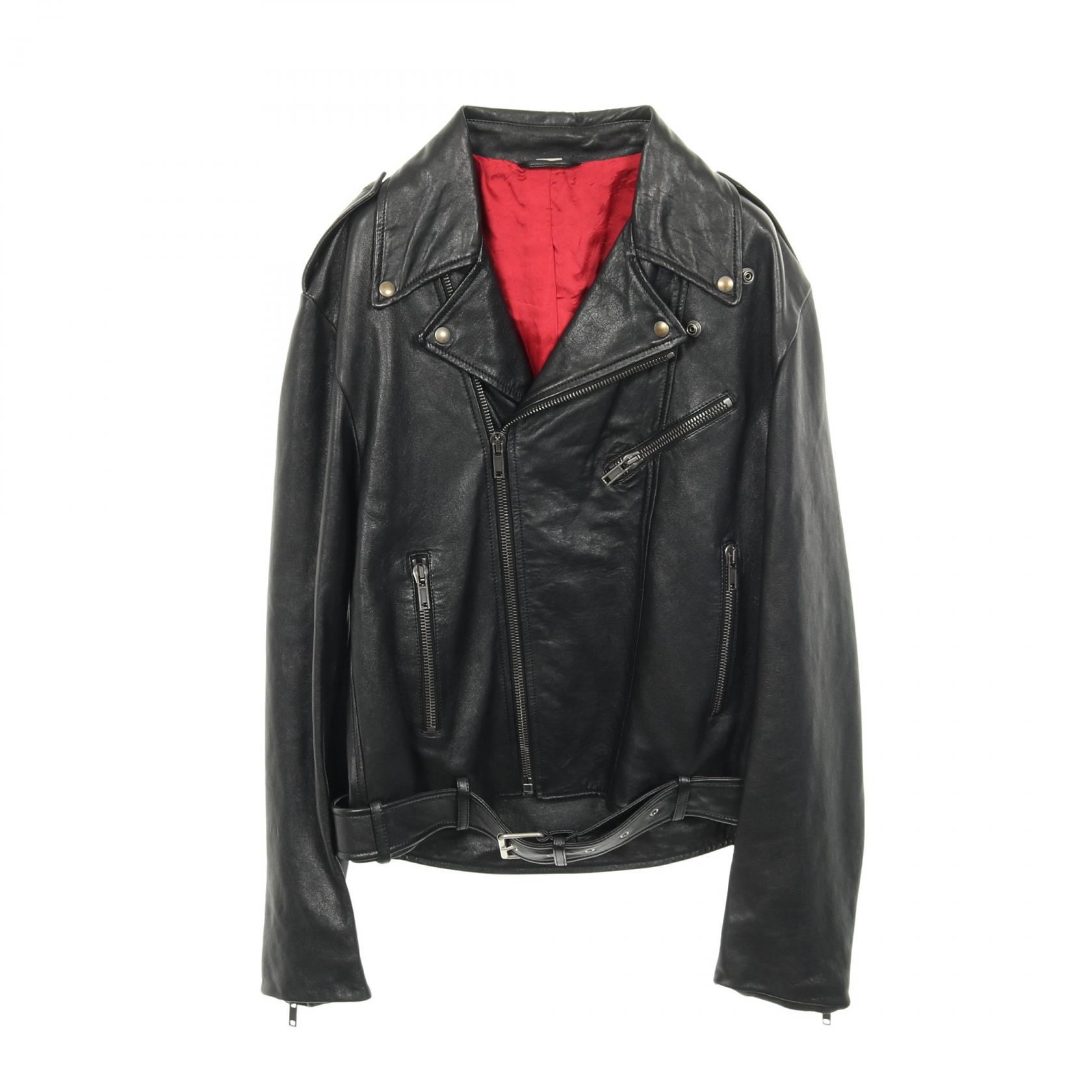 美品 グッチ シングルライダースジャケット レザー切替 シェリーライン 美品 グッチ シングルライダースジャケット レザー切替 シェリーライン