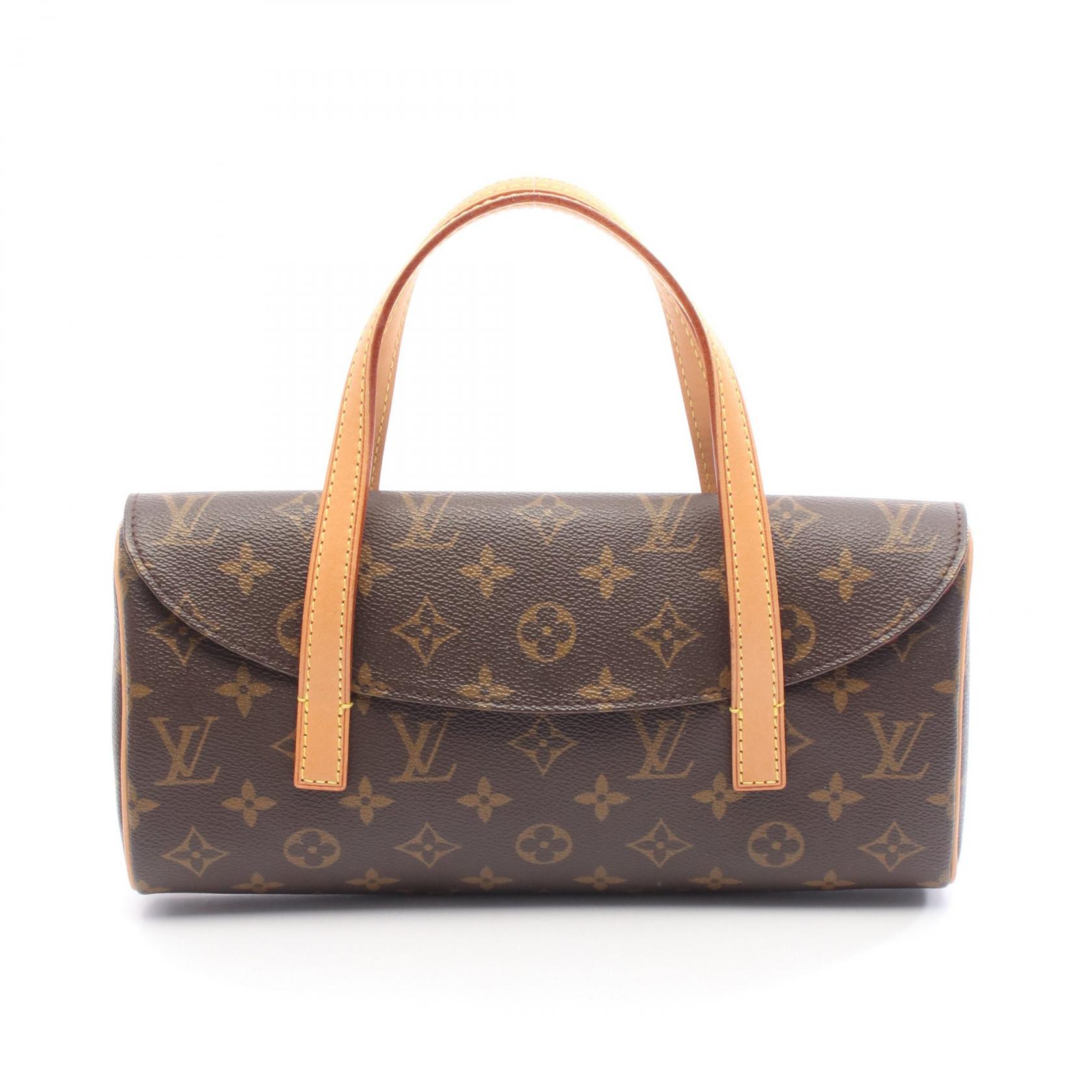 【15%OFFクーポン対象 4/4 20時-4/10 23:59】ルイ・ヴィトン LOUIS VUITTON ソナチネ ハンドバッグ バッグ PVCコーティングキャンバス レザー モノグラム ブラウン系 M51902 【中古】