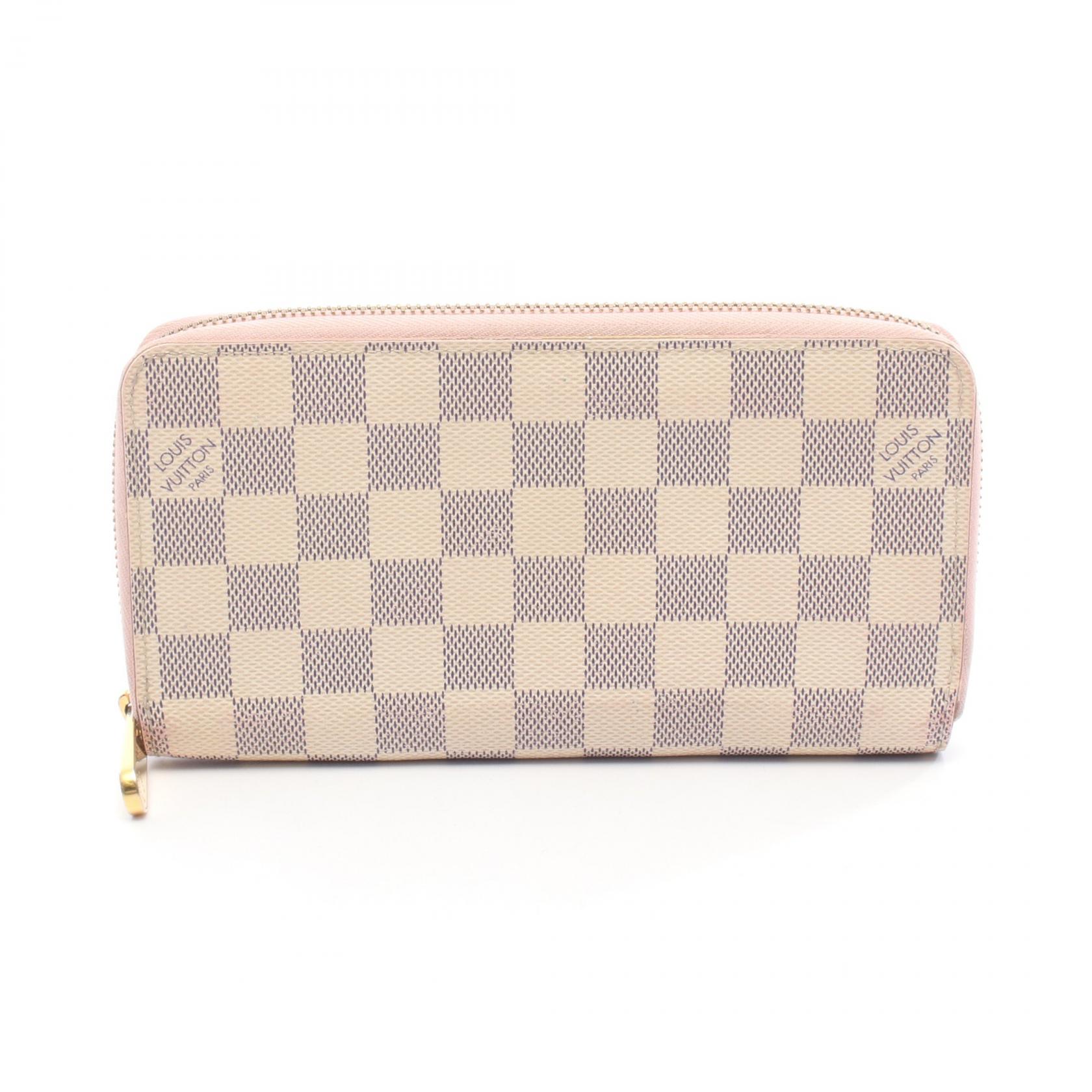 ルイ・ヴィトン LOUIS VUITTON ジッピーウォレット ラウンド長財布 財布 PVCコーティングキャンバス ダミエ・アズール ホワイト系 N63503 【中古】