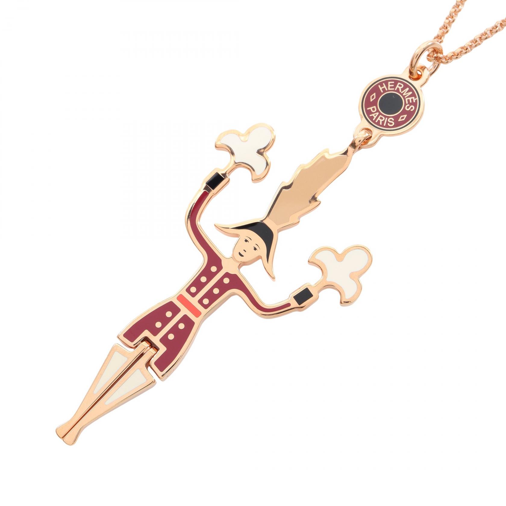 エルメス HERMES Artificier 花火師 ネックレス ジュエリー GP（ゴールドメッキ） ゴールド系 / マルチカラー 【中古】