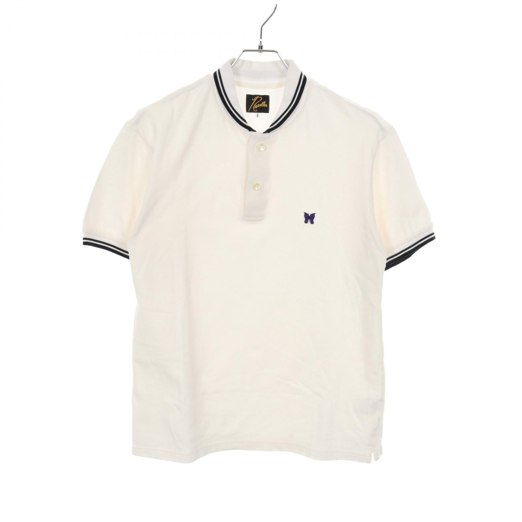 ニードルス Needles Shawl Collar S/S Polo ポロシャツ 衣料品 トップス コットン ホワイト系 / ブラック系 【中古】