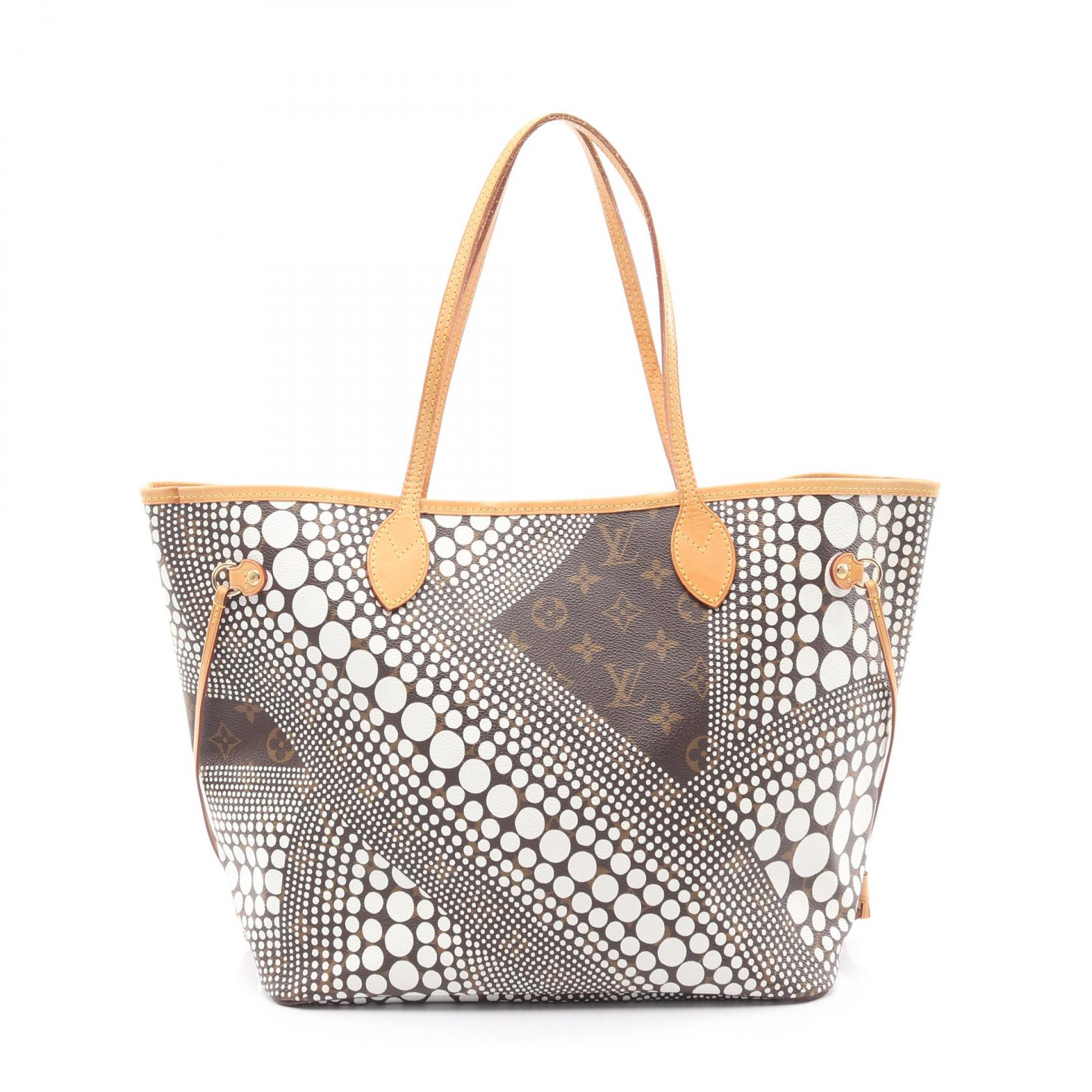ルイ・ヴィトン LOUIS VUITTON ネヴァーフルMM モノグラム・ウェーブ トートバッグ バッグ PVCコーティングキャンバス レザー ホワイト系 / ブラウン系 M40684 【中古】