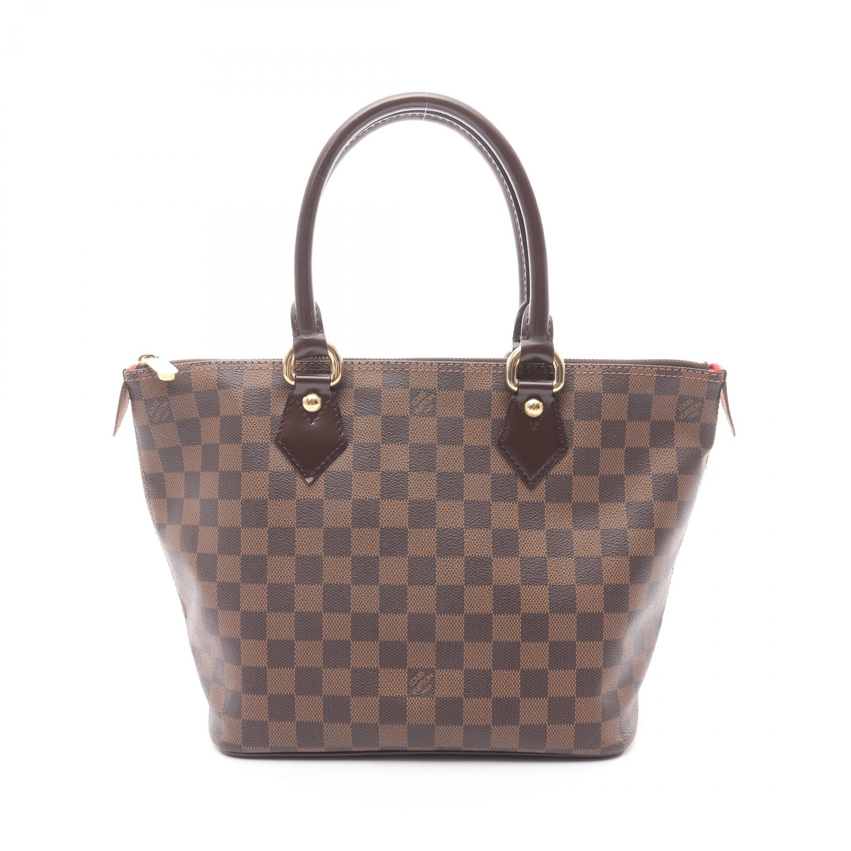 【15%OFFクーポン対象 4/4 20時-4/10 23:59】ルイ・ヴィトン LOUIS VUITTON サレヤPM トートバッグ バッグ PVCコーティングキャンバス レザー ダミエ ブラウン系 N51183 【中古】