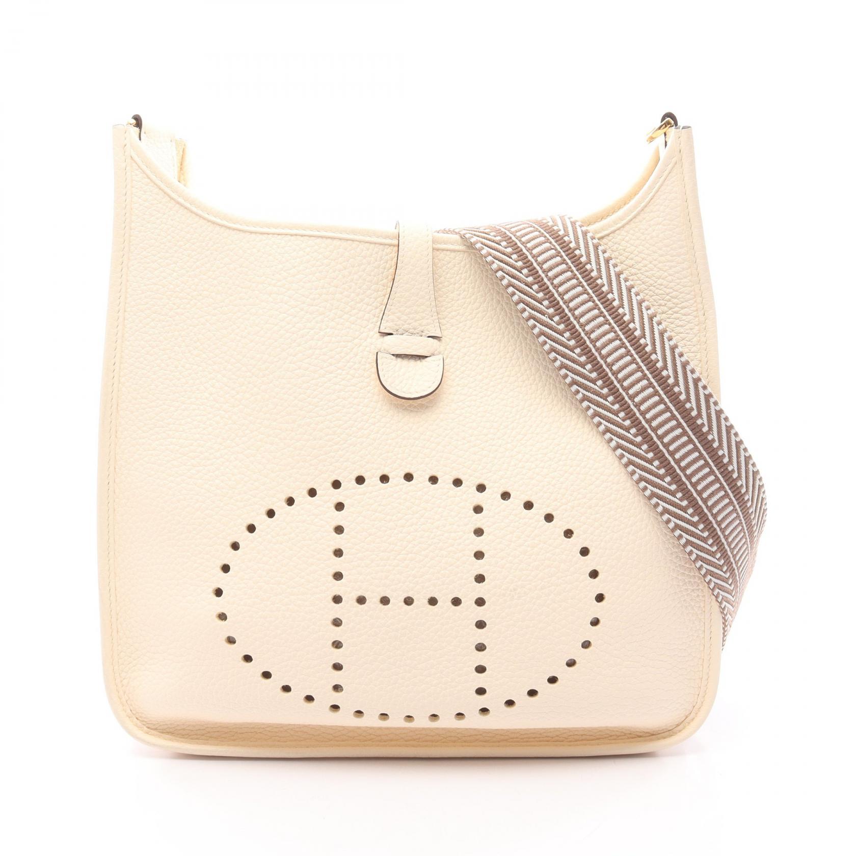 エルメス HERMES エヴリン 3 トロワ PM ショルダーバッグ バッグ レザー トリヨンクレマンス トリヨンクレマンス アイボリー系 【中古】