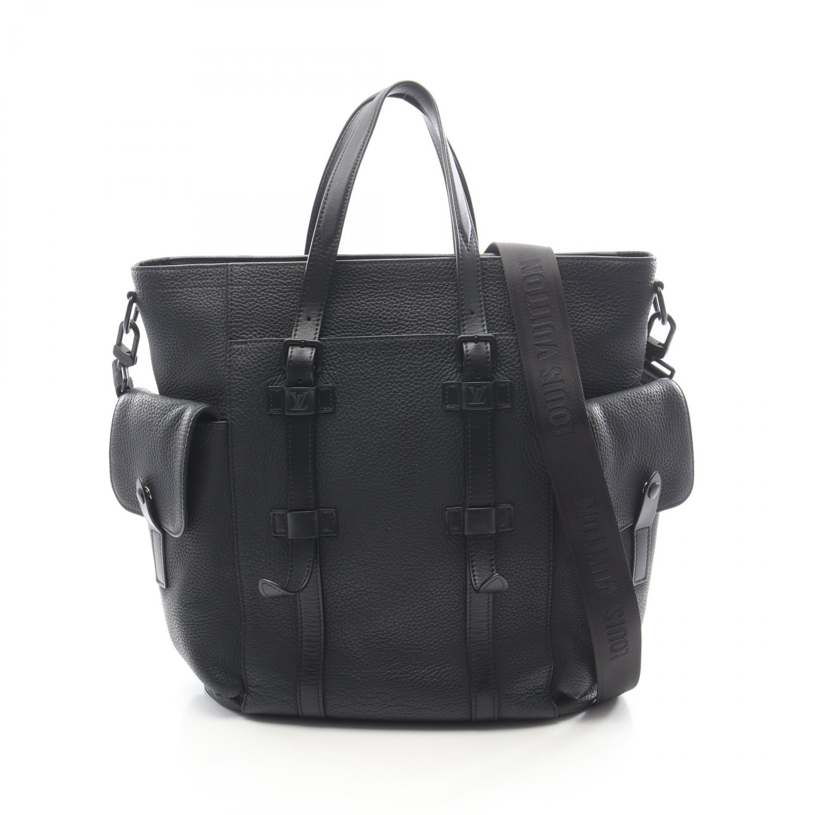 ルイ・ヴィトン LOUIS VUITTON クリストファートート トートバッグ バッグ レザー トリヨンレザー ブラック系 M58479 【中古】