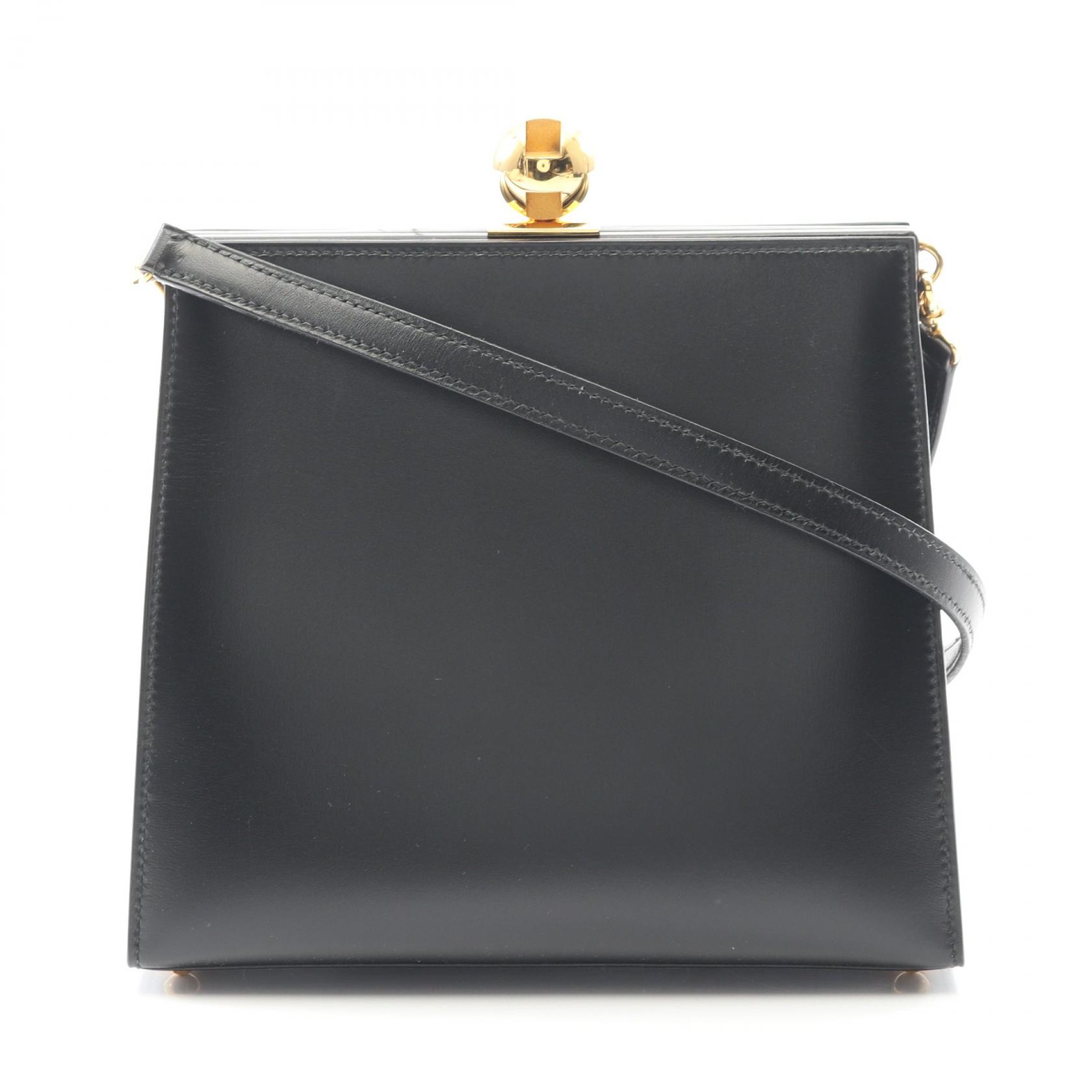 エルメス HERMES ショルダーバッグ バッグ カーフ（牛革） ボックスカーフ ブラック系 【中古】