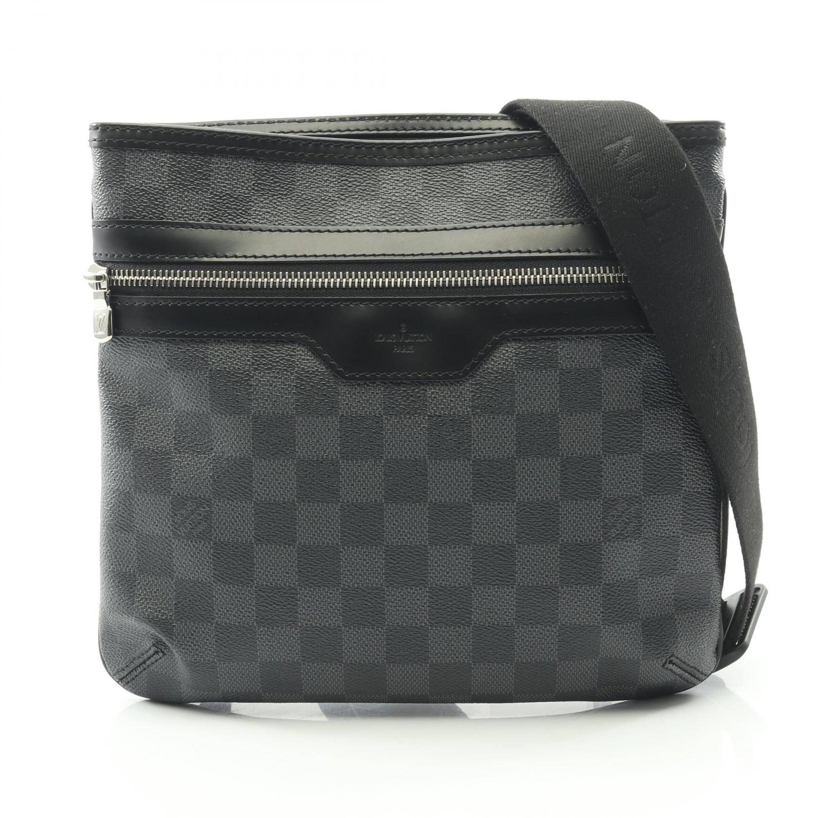【15%OFFクーポン対象 4/4 20時-4/10 23:59】ルイ・ヴィトン LOUIS VUITTON トマス ショルダーバッグ バッグ PVCコーティングキャンバス レザー ダミエ・グラフィット ブラック系 N58028 【中古】