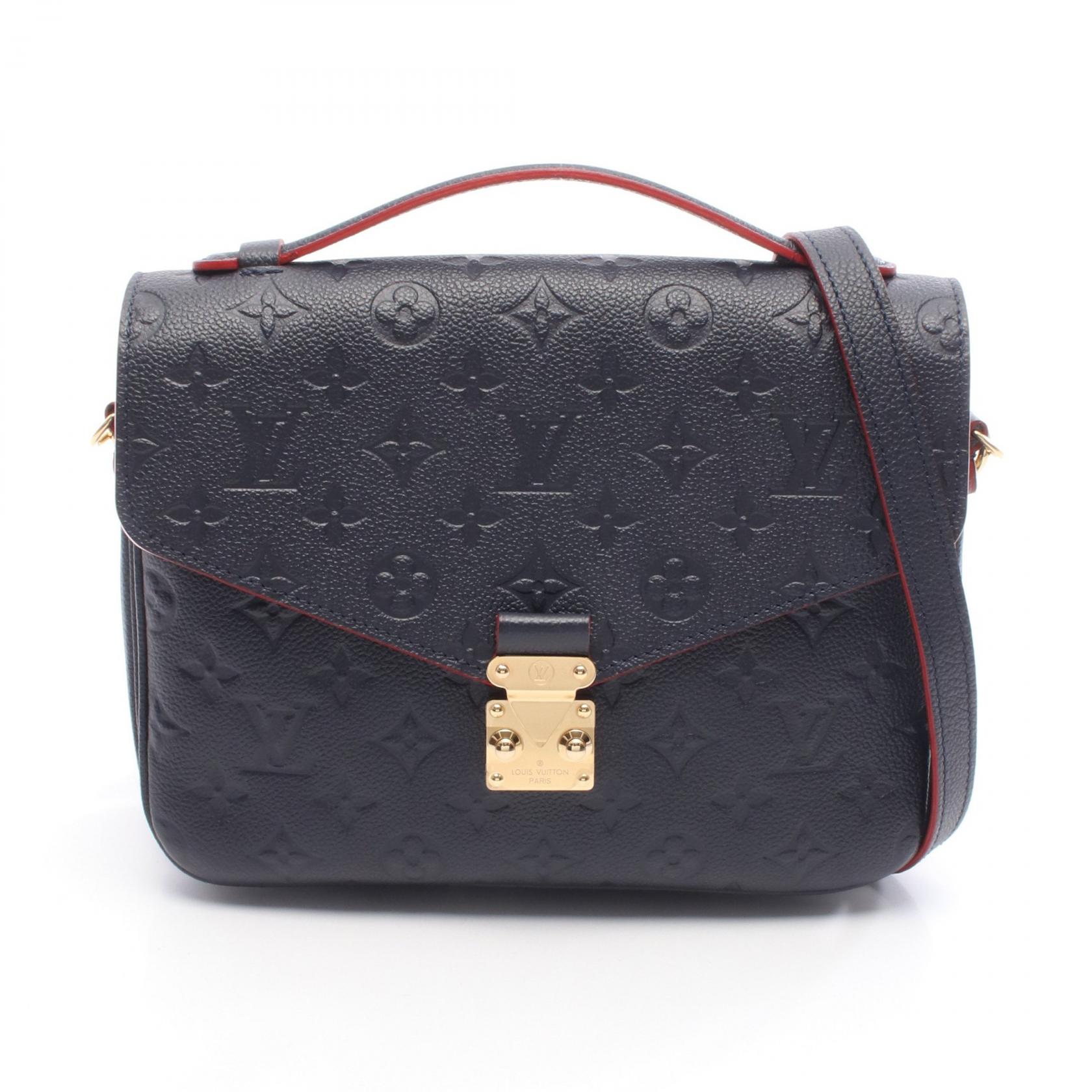 【15%OFFクーポン対象 4/4 20時-4/10 23:59】ルイ・ヴィトン LOUIS VUITTON ポシェット メティス ハンドバッグ バッグ レザー モノグラム・アンプラント ネイビー系 M44071 【中古】