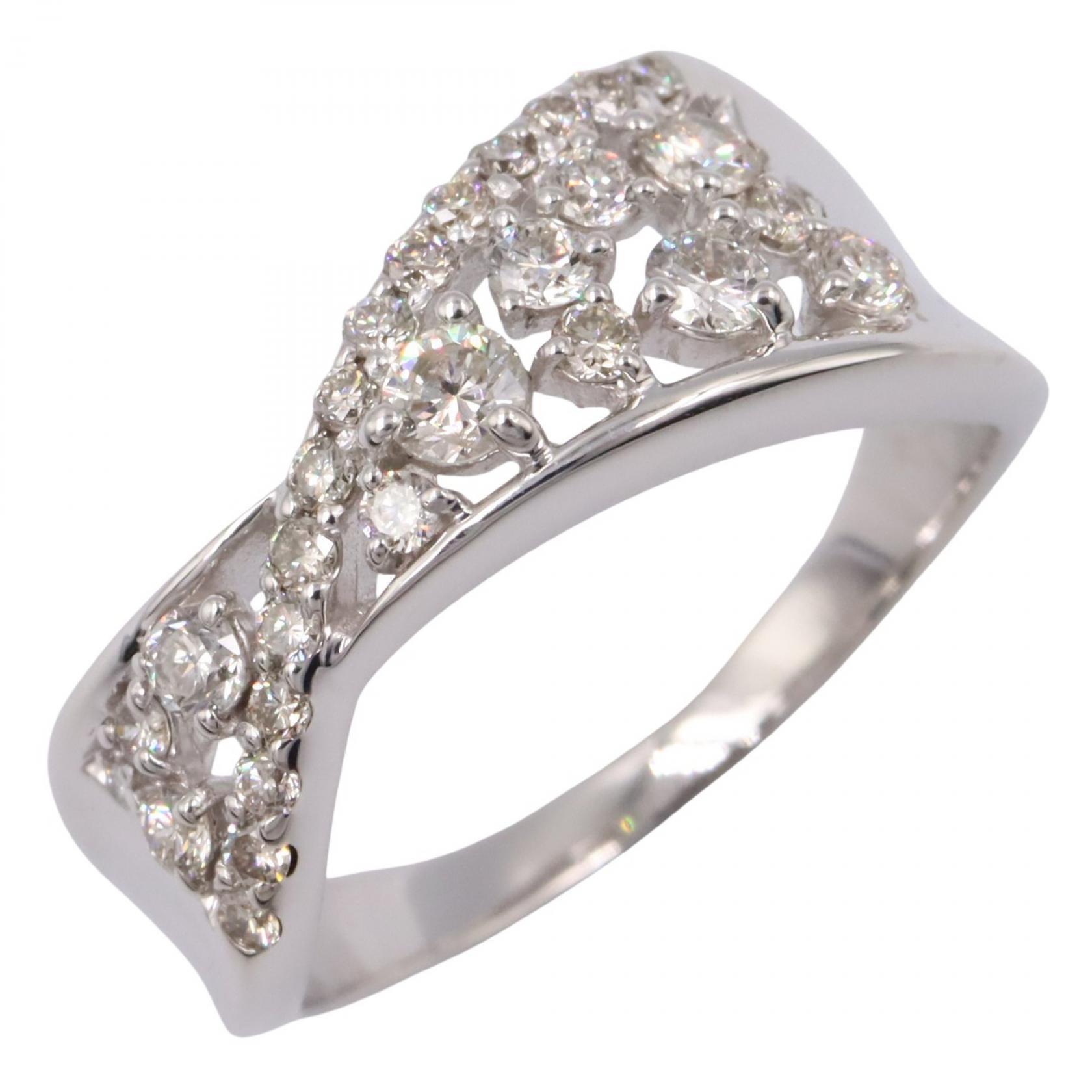 ジュエリー JEWELRY ダイヤモンド リング リング・指輪 ジュエリー K18WG（ホワイトゴールド） ダイヤモンド シルバー系 / クリア系 ﾀﾞｲﾔ 4.4g 【中古】