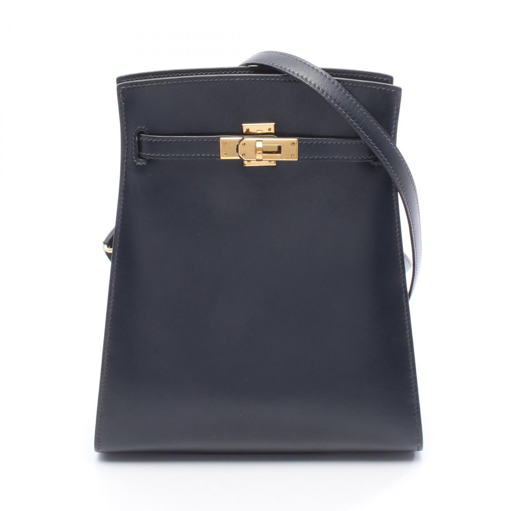 エルメス HERMES ケリースポーツPM ブルーインディゴ ショルダーバッグ バッグ カーフ（牛革） ボックスカーフ ネイビー系 011099CC 【中古】