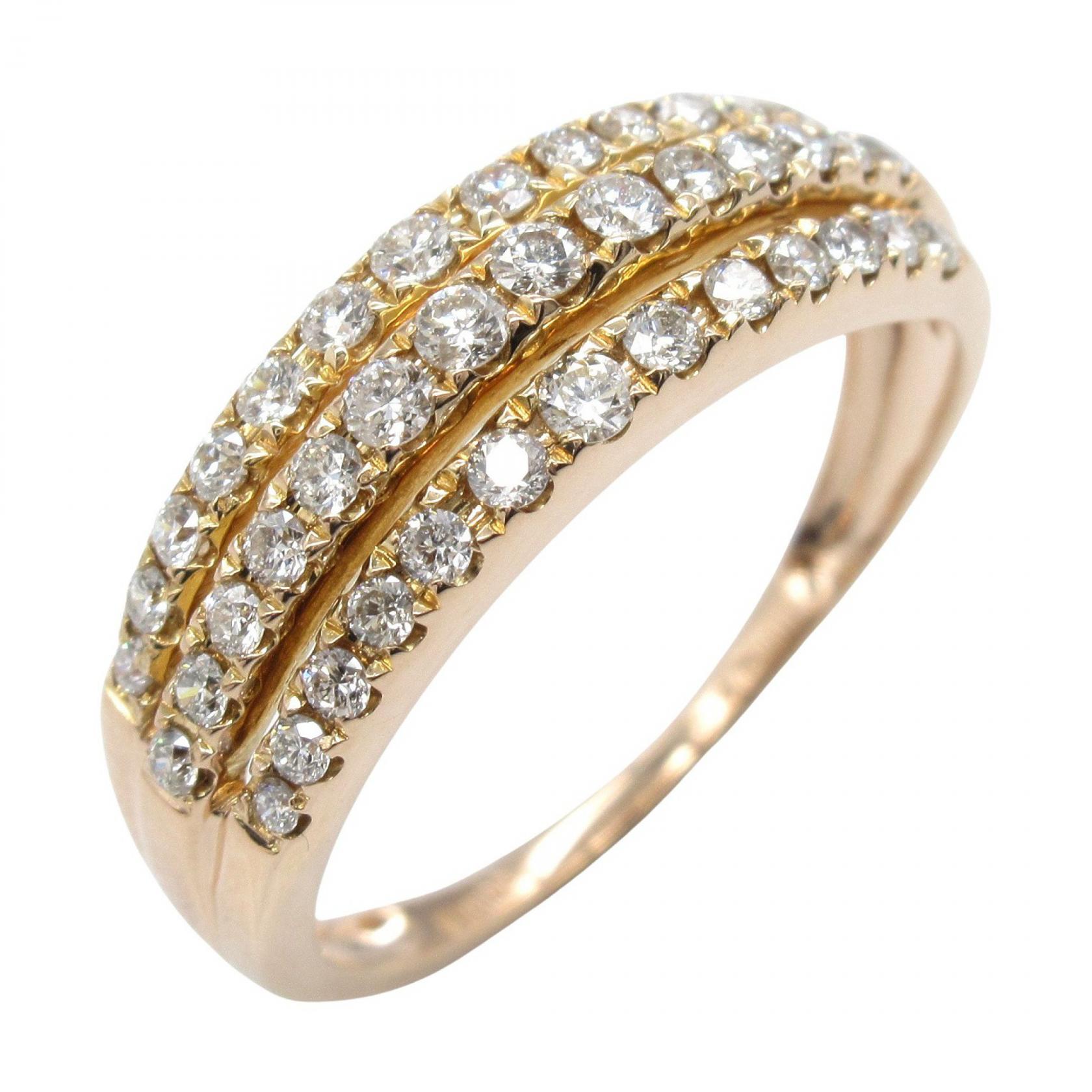 ジュエリー JEWELRY ダイヤモンド リング リング・指輪 ジュエリー K18PG（ピンクゴールド） ダイヤモンド ゴールド系 / クリア系 ﾀﾞｲﾔ 2.7g 【中古】