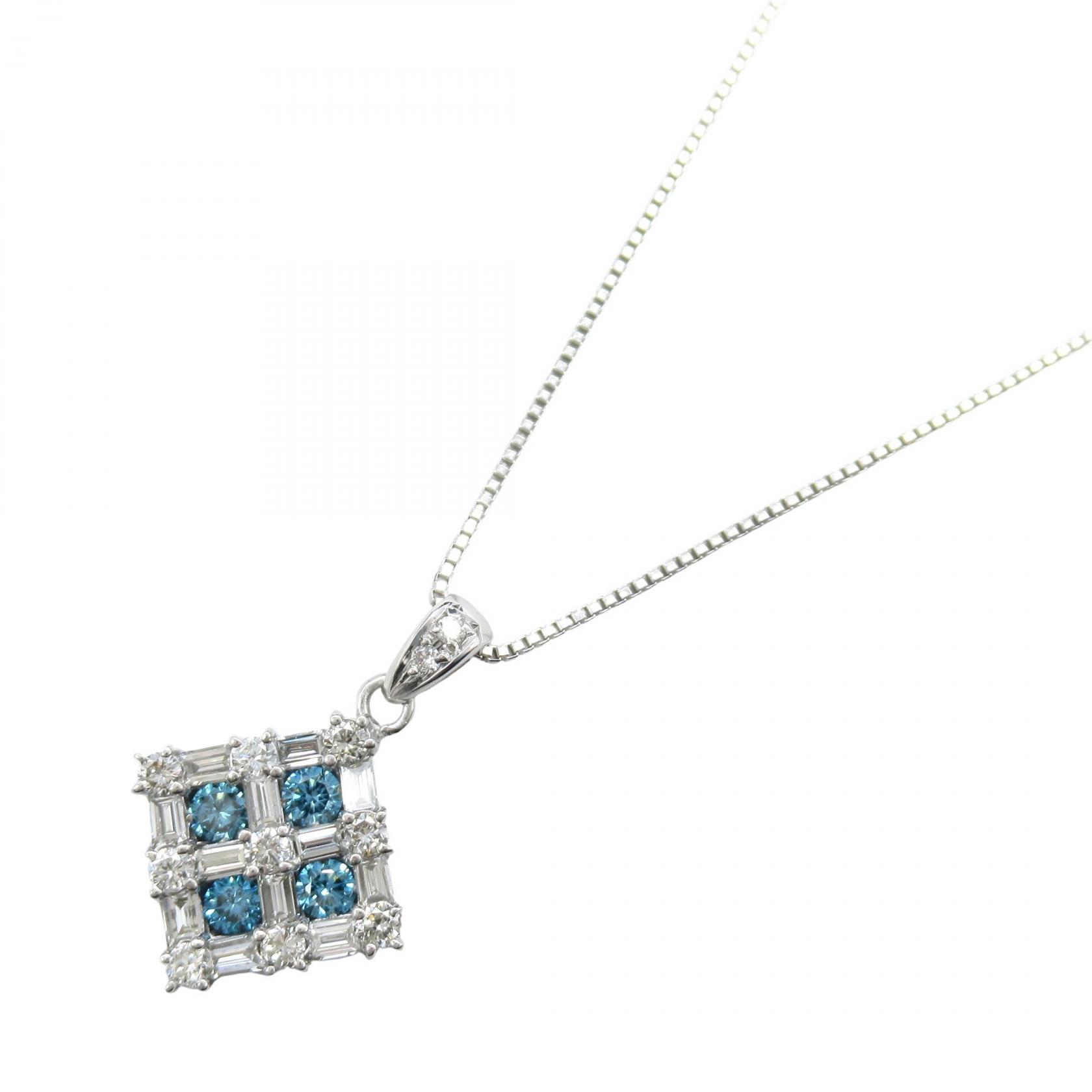 ジュエリー JEWELRY トリートダイヤ ネックレス ネックレス ジュエリー K18WG（ホワイトゴールド） ダイヤモンド シルバー系 / ブルー系 / クリア系 ﾄﾘｰﾄﾀﾞｲﾔ 4.3g 【中古】