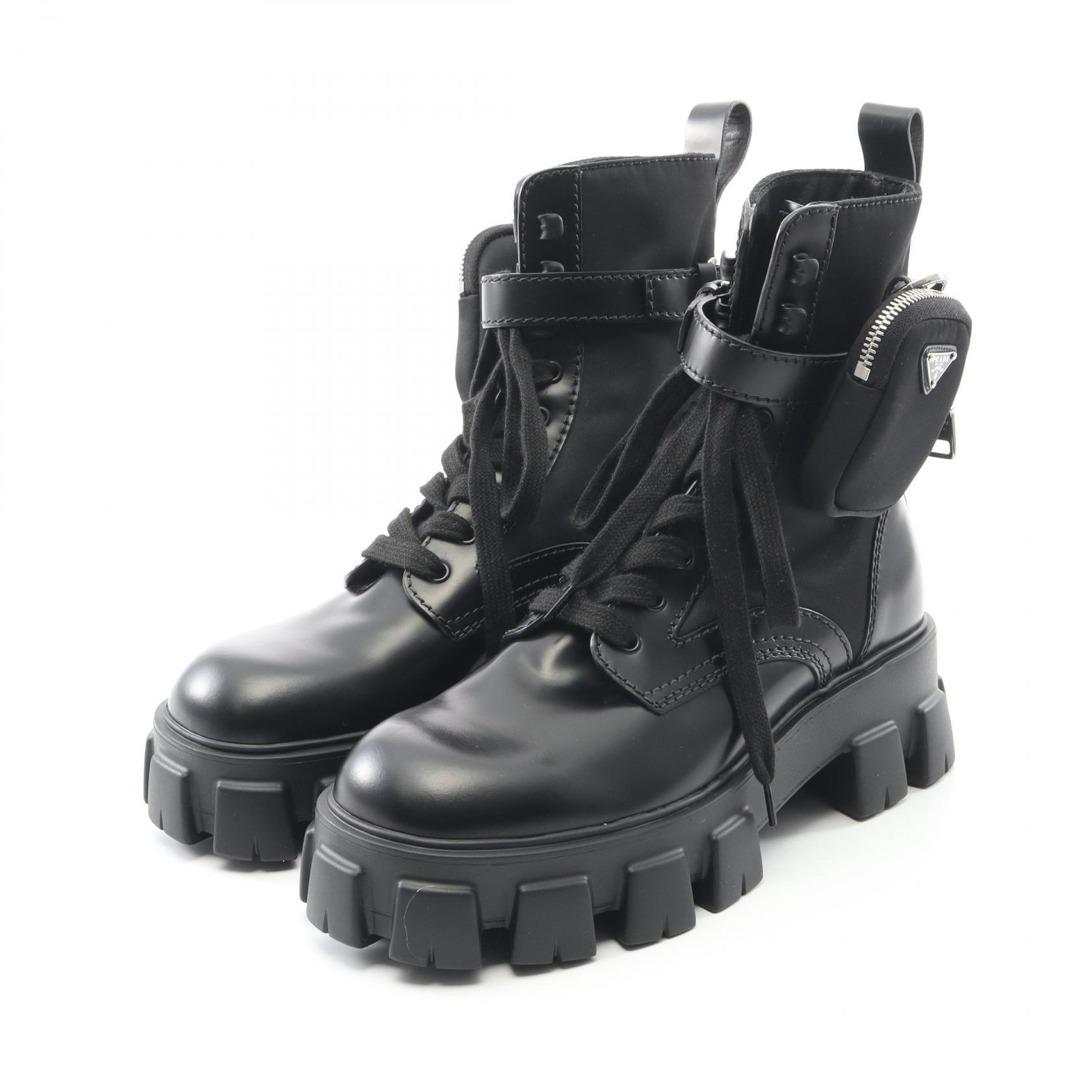 楽天市場】【新古品】プラダ PRADA ブーツ モノリス Re-NYLON