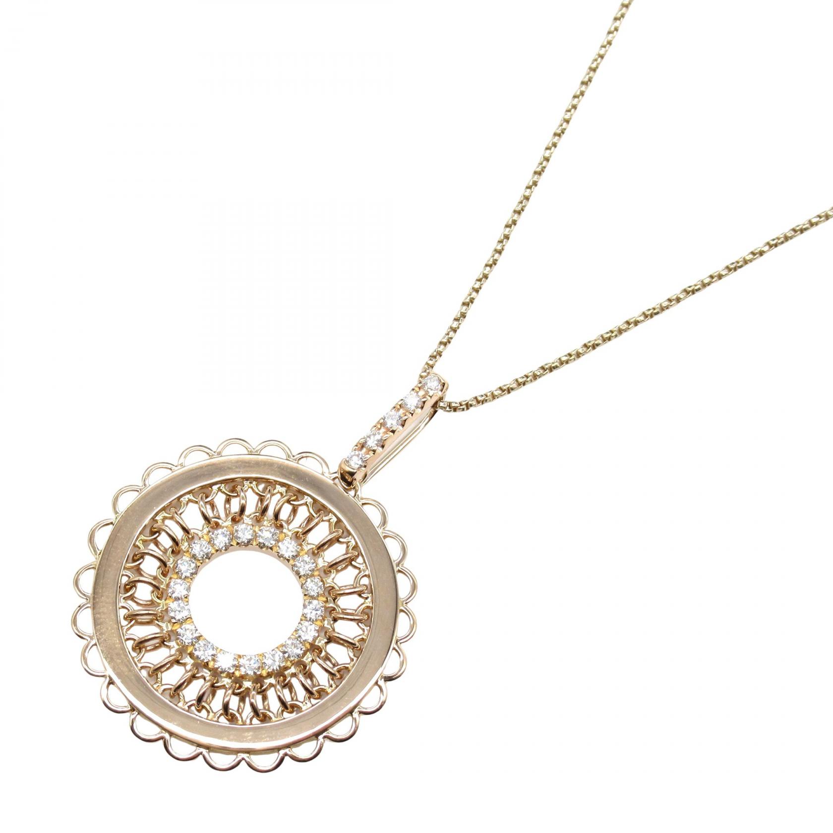 ジュエリー JEWELRY ダイヤモンド ネックレス ネックレス ジュエリー K18PG（ピンクゴールド） ダイヤモンド ゴールド系 / クリア系 ﾀﾞｲﾔ 11.7g 【中古】 236,500円
