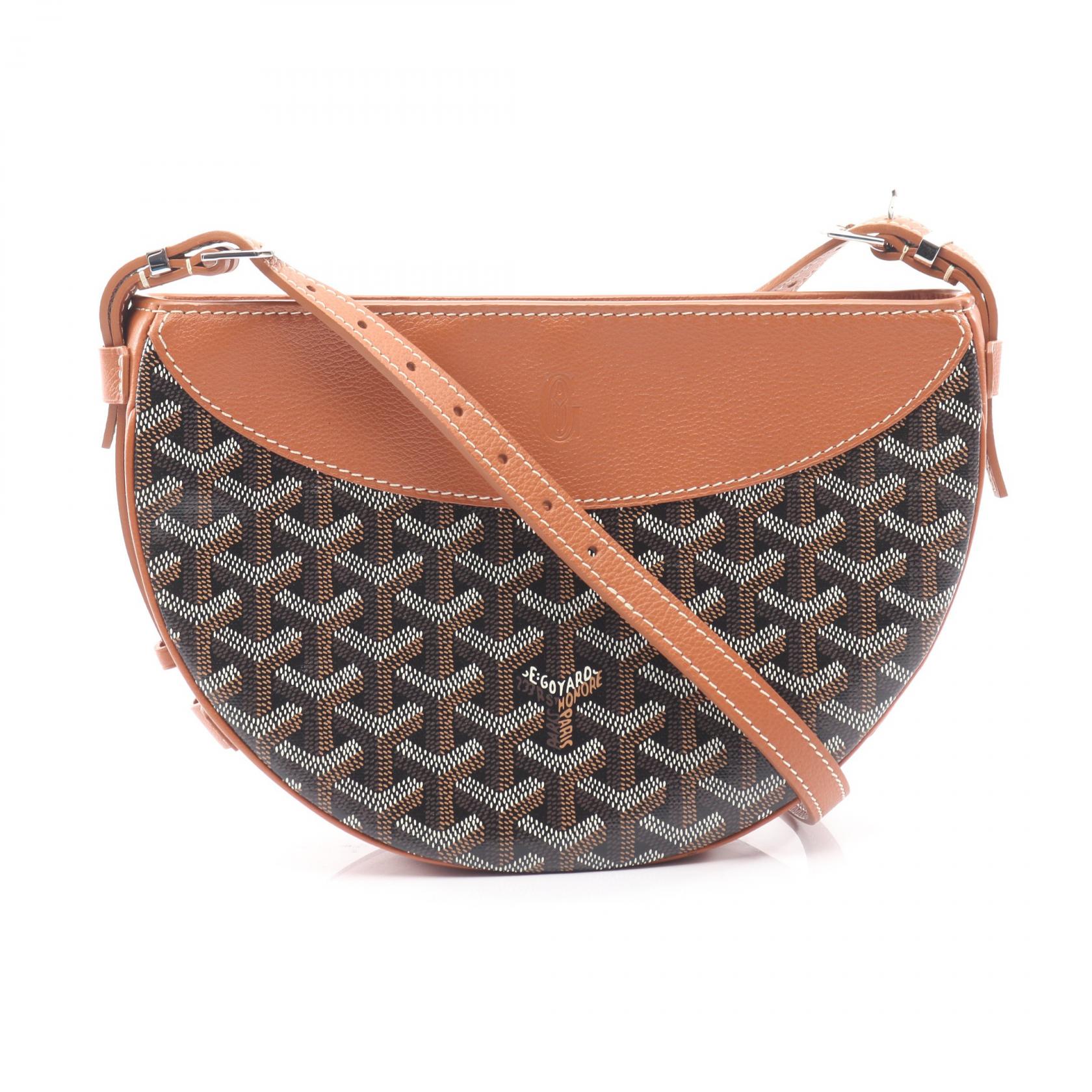 ゴヤール GOYARD ヒロンデル ショルダーバッグ バッグ PVCコーティングキャンバス レザー ブラウン系 / ブラック系 / ホワイト系 HIRONDPMLTY01CL03P 【中古】