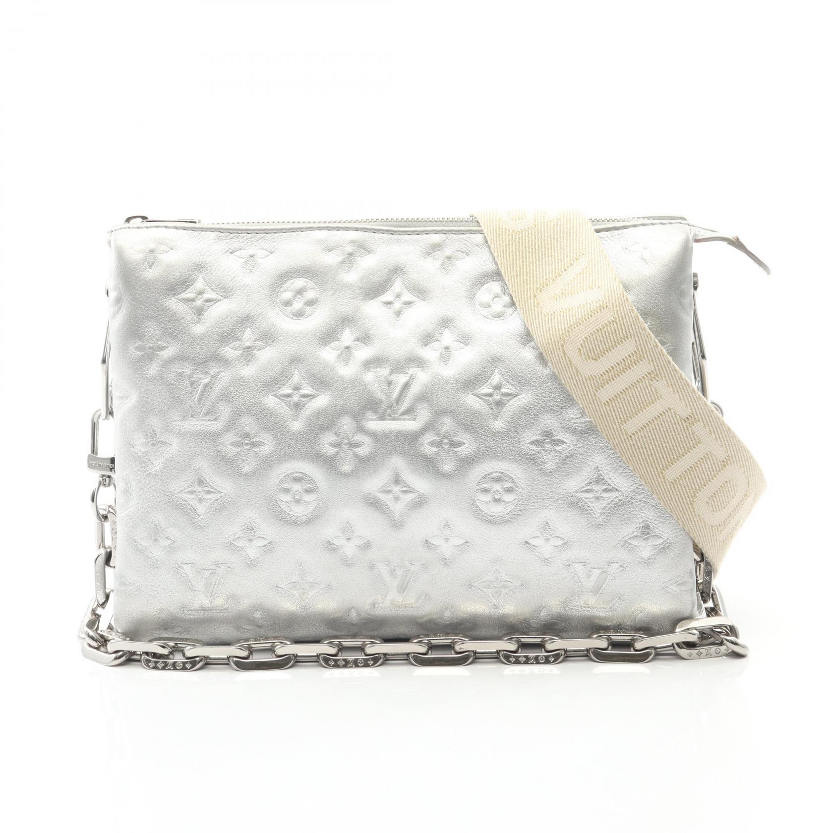 ルイ・ヴィトン LOUIS VUITTON クッサンPM ショルダーバッグ バッグ レザー モノグラム・エンボス シルバー系 M57913 【中古】