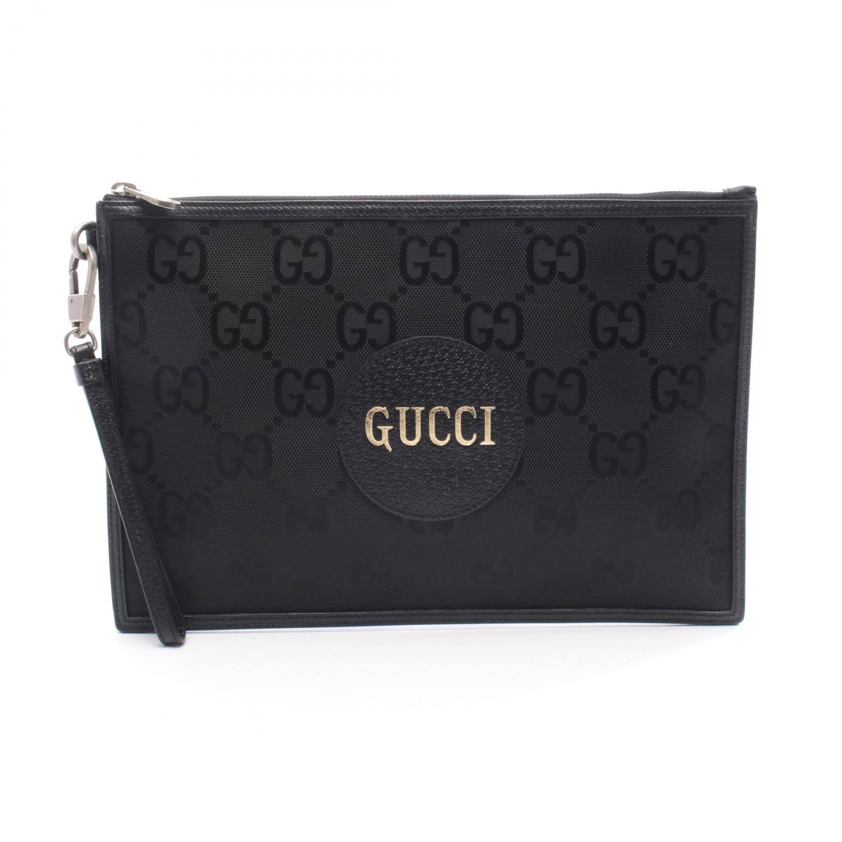 【15%OFFクーポン対象 4/4 20時-4/10 23:59】グッチ GUCCI オフ ザ グリッド GG柄 セカンドバッグ クラッチバッグ バッグ レザー ナイロンキャンバス ブラック系 625598 【中古】