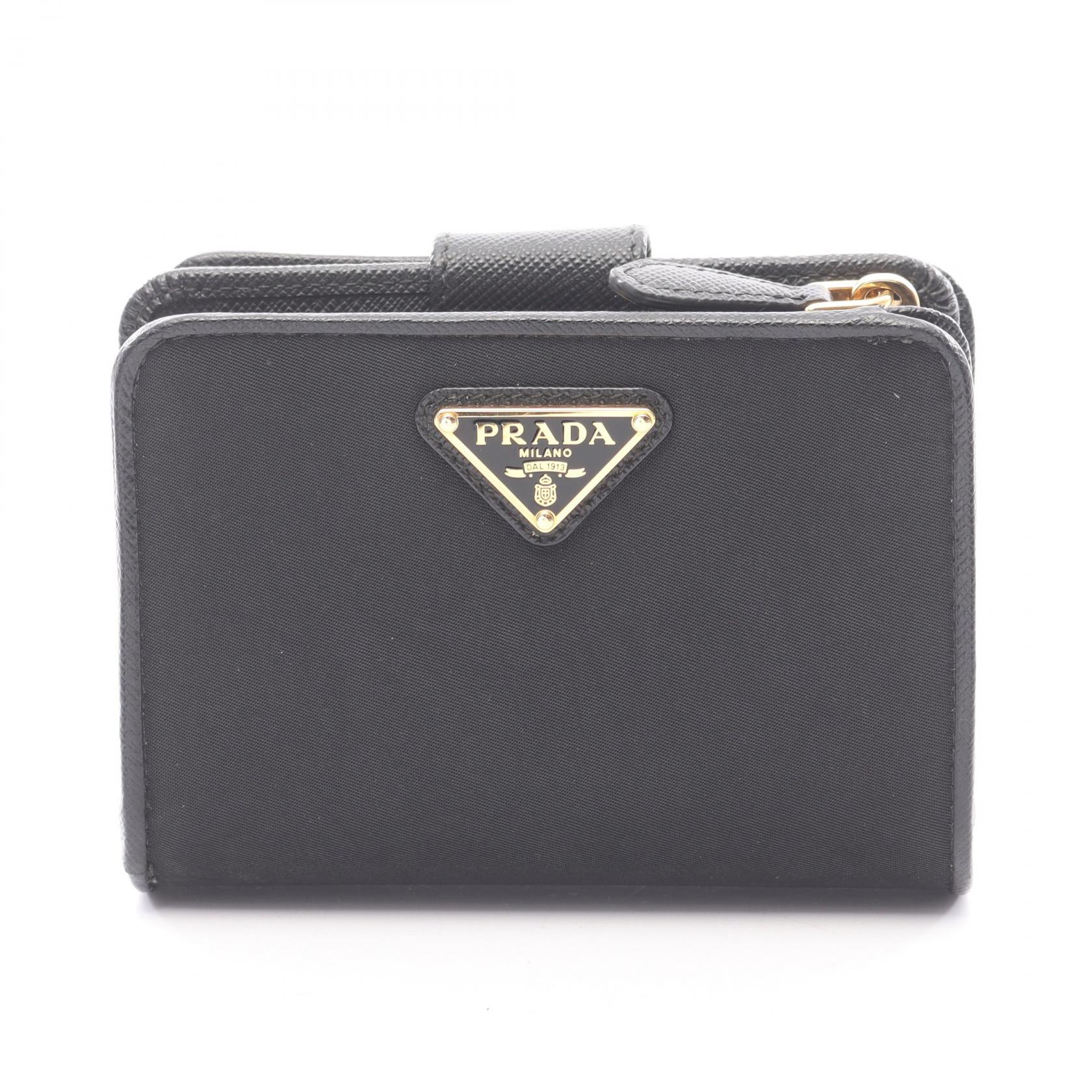 楽天市場】プラダ PRADA ポコノ ナイロン 二つ折り 財布 M668 ブラック