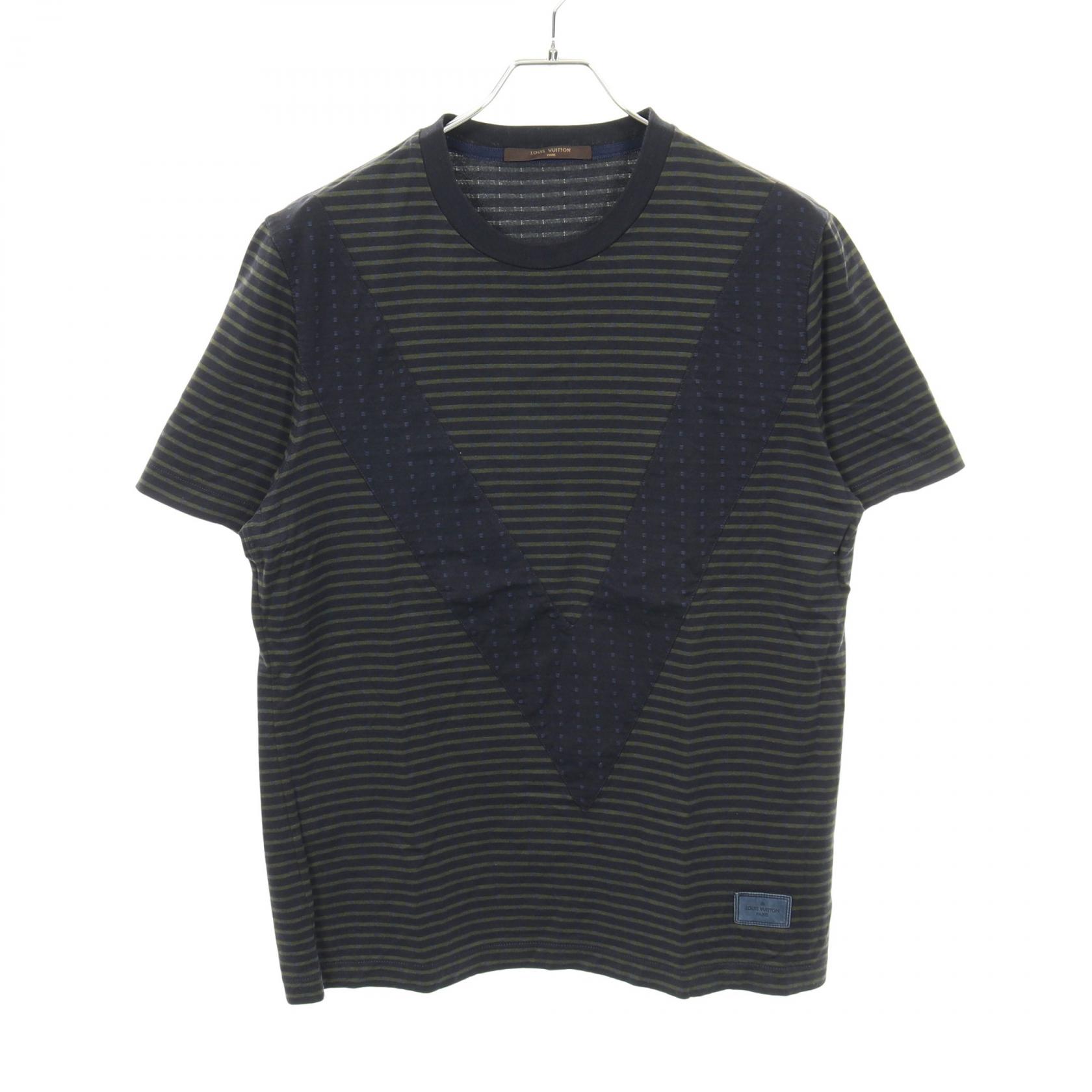 ルイ・ヴィトン LOUIS VUITTON 半袖Tシャツ 衣料品 トップス コットン ネイビー系 / グリーン系 M142M H6Y07WJ16 【中古】