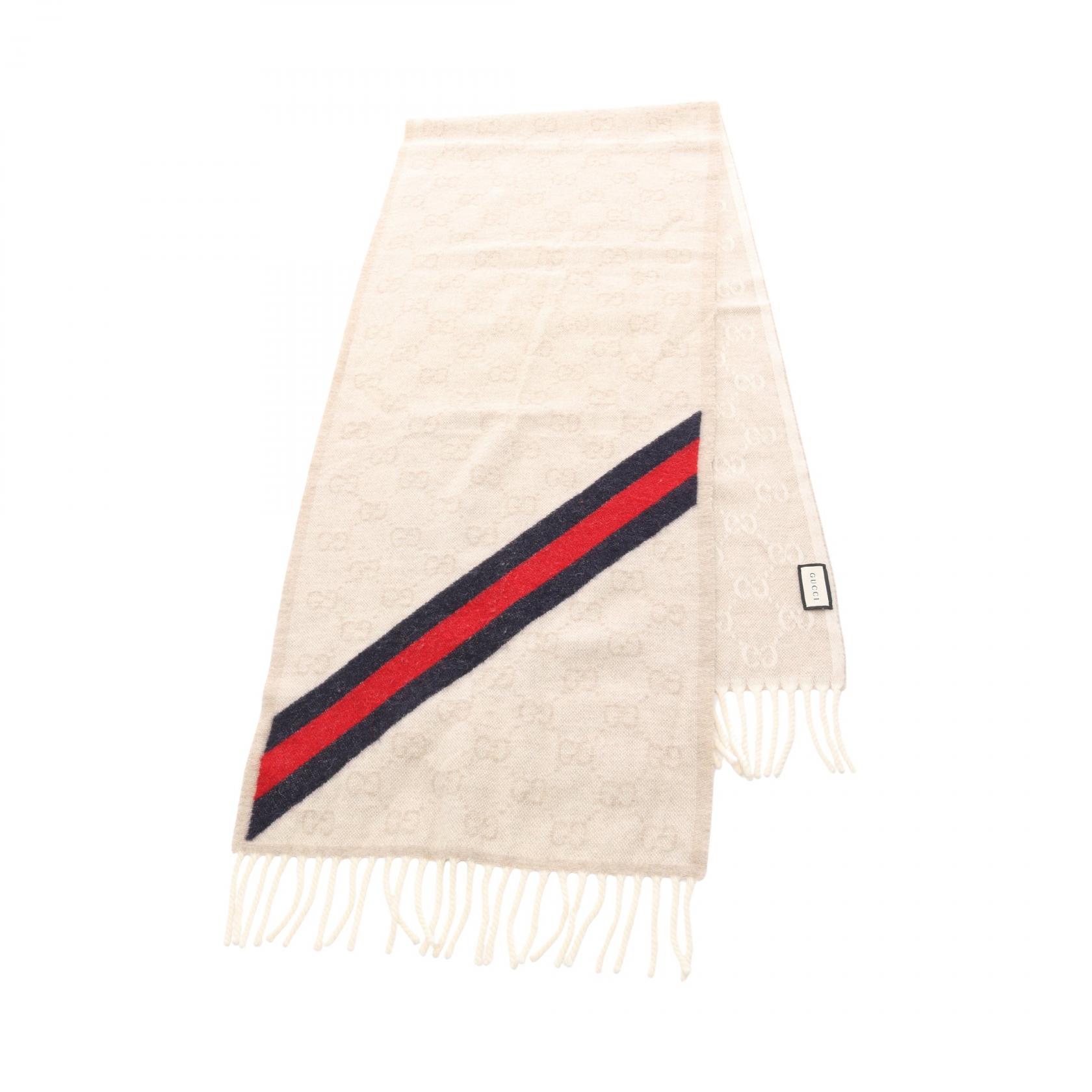 グッチ GUCCI GG柄 マフラー 衣料品 ウール ベージュ系 【中古】