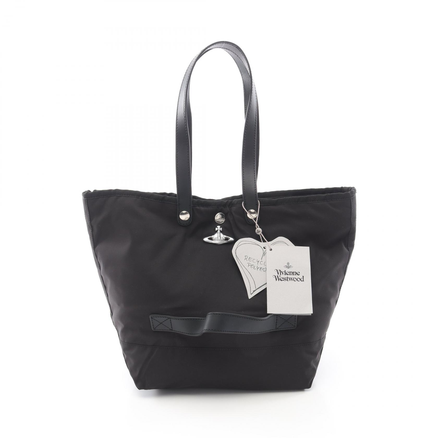 ヴィヴィアンウエストウッド Vivienne Westwood トートバッグ バッグ キャンバス レザー ブラック系 4205007NUW019EN403 【新品】