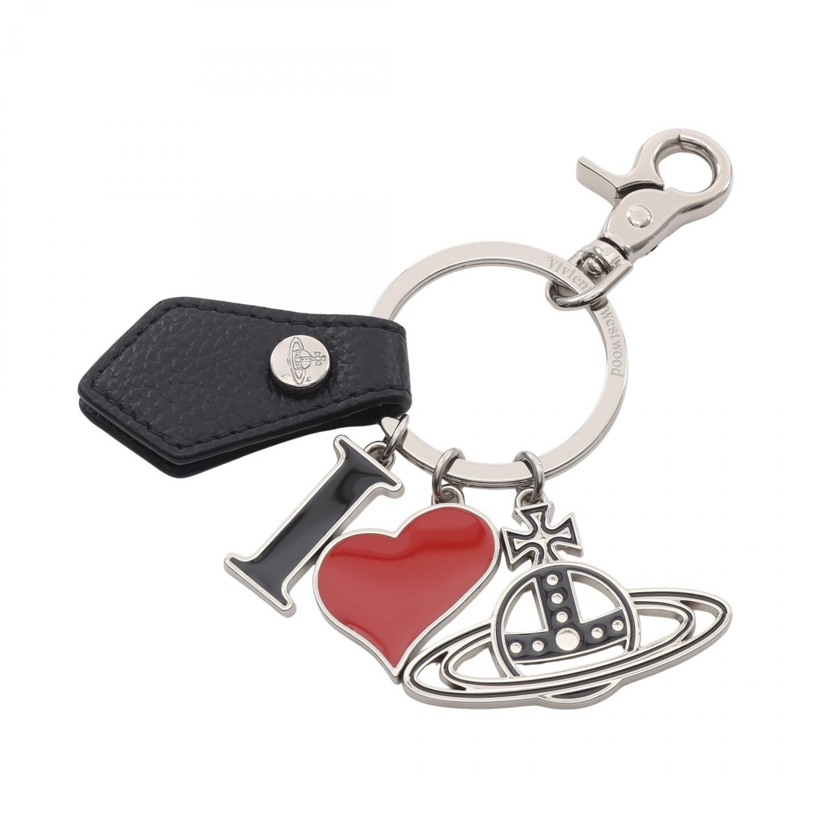 ヴィヴィアンウエストウッド Vivienne Westwood I LOVE ORB KEYRING キーホルダー アクセサリー メタル / フェイクレザー シルバー系 / ブラック系 / レッド系 8203011EUS000DN403 【新品】 14,256円