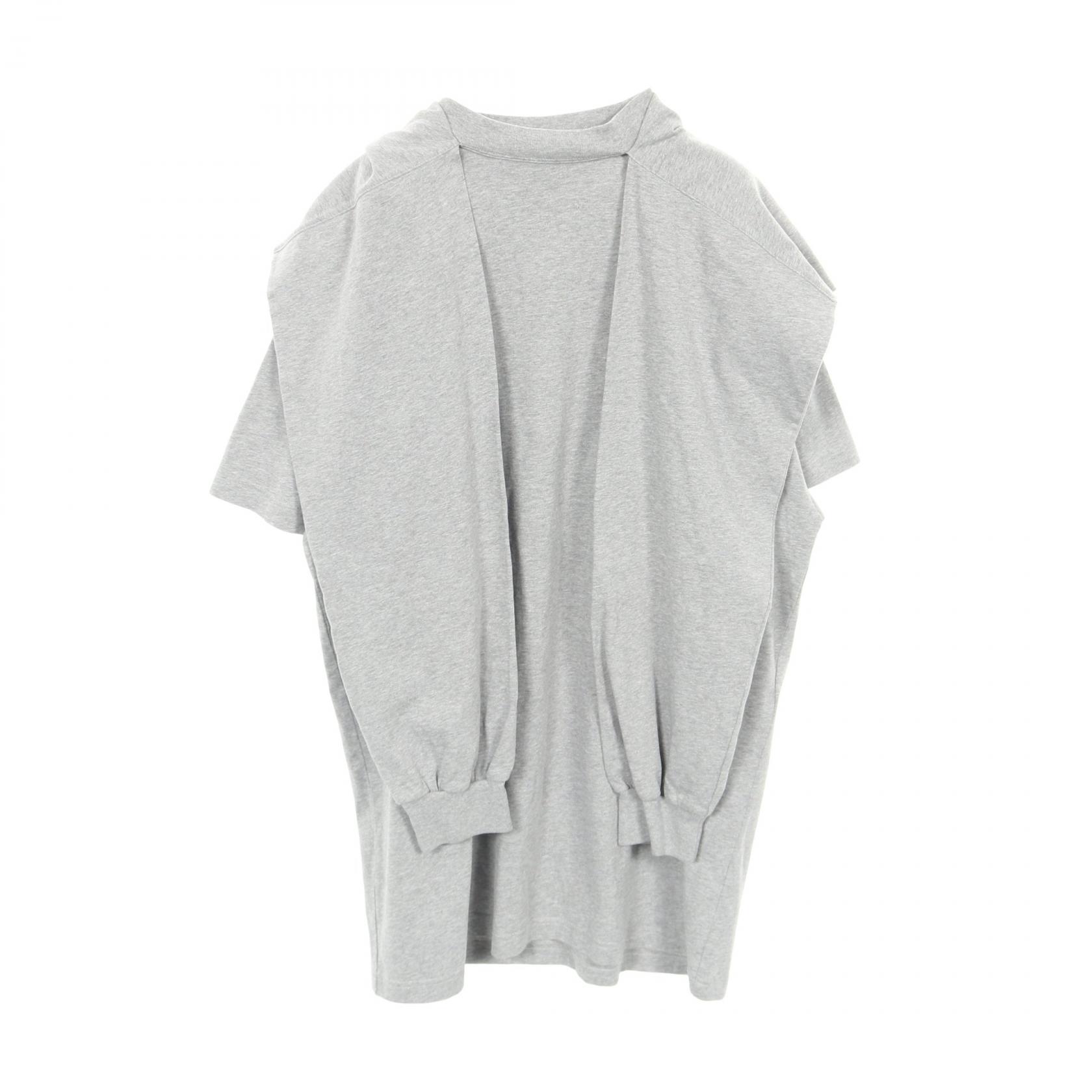 バレンシアガ BALENCIAGA Incognito Hooded Layered T-Shirt 半袖Tシャツ 衣料品 トップス コットン グレー系 【中古】