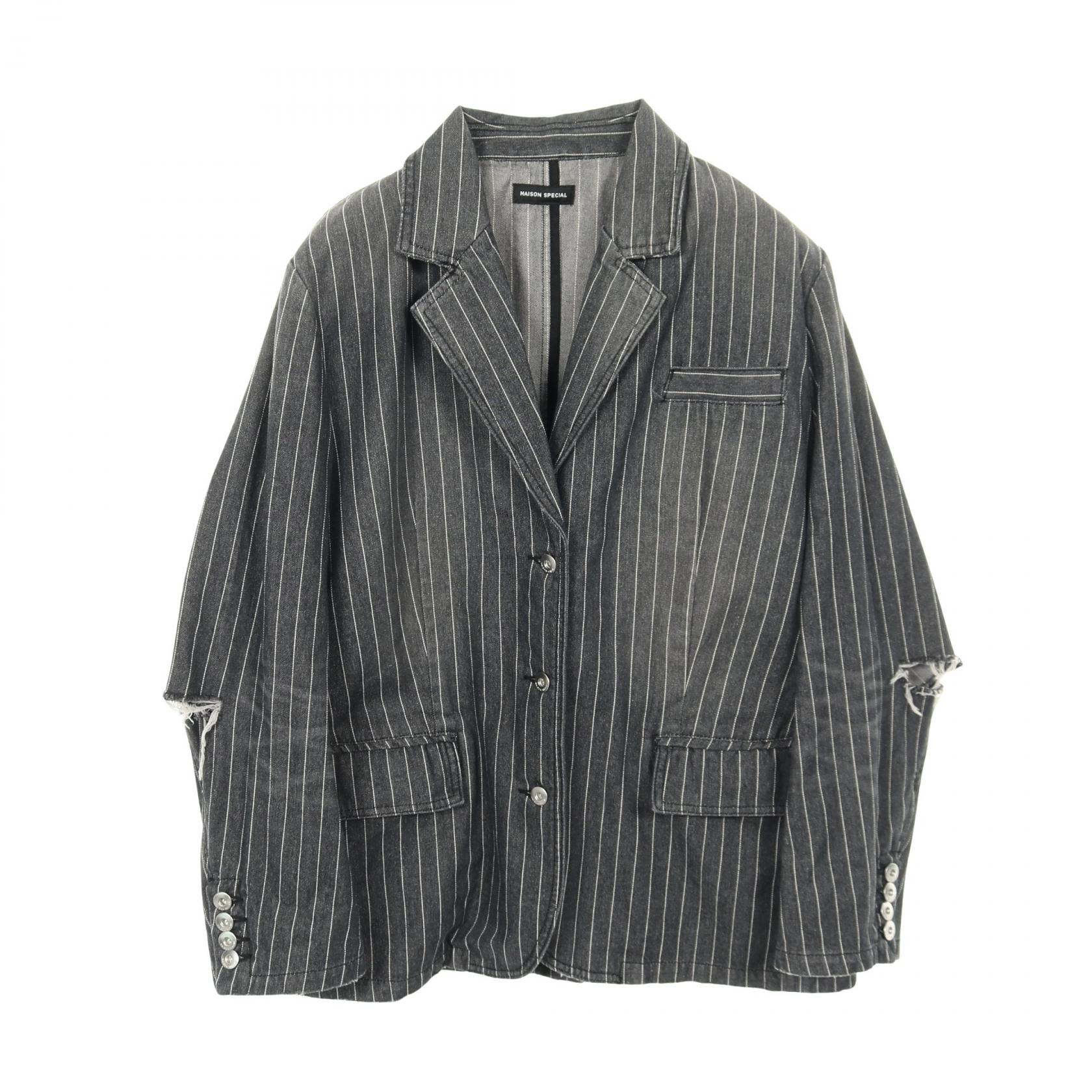 メゾンスペシャル MAISON SPECIAL テーラードジャケット 衣料品 アウター デニム グレー系 【中古】