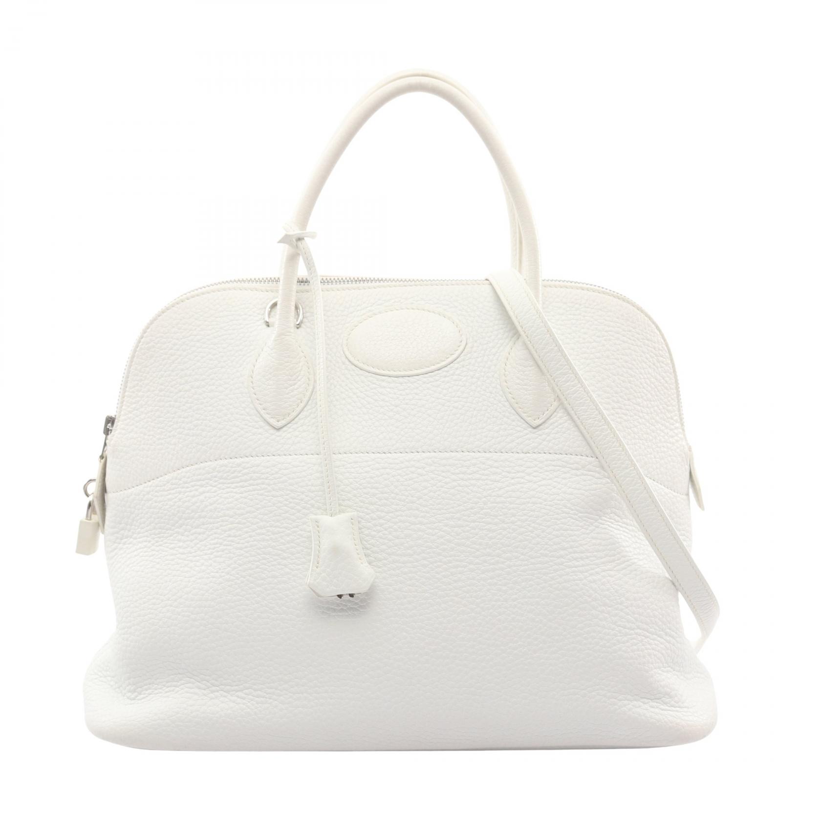 【15%OFFクーポン対象 4/4 20時-4/10 23:59】エルメス HERMES ボリード35 ハンドバッグ バッグ レザー トリヨンクレマンス ホワイト系 【中古】