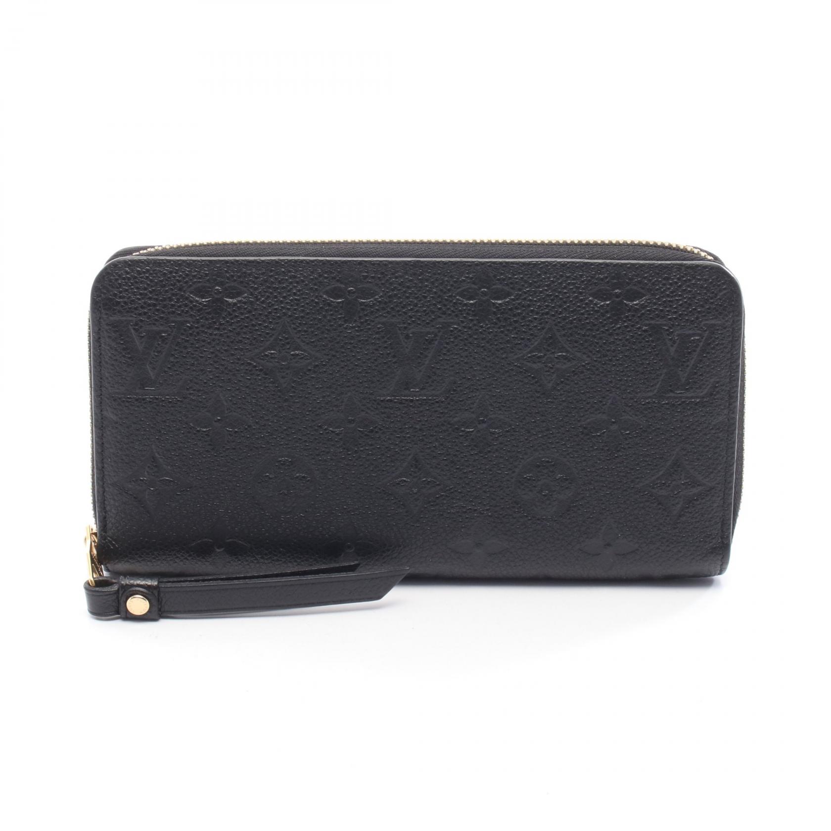 ルイ・ヴィトン LOUIS VUITTON ジッピーウォレット ラウンド長財布 財布 レザー モノグラム・アンプラント ネイビー系 M60545 【中古】