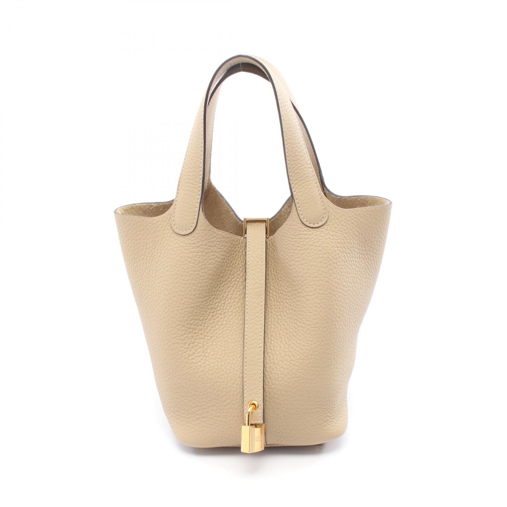 エルメス HERMES ピコタンロックPM ハンドバッグ バッグ レザー トリヨンクレマンス トリヨンクレマンス ベージュ系 【中古】