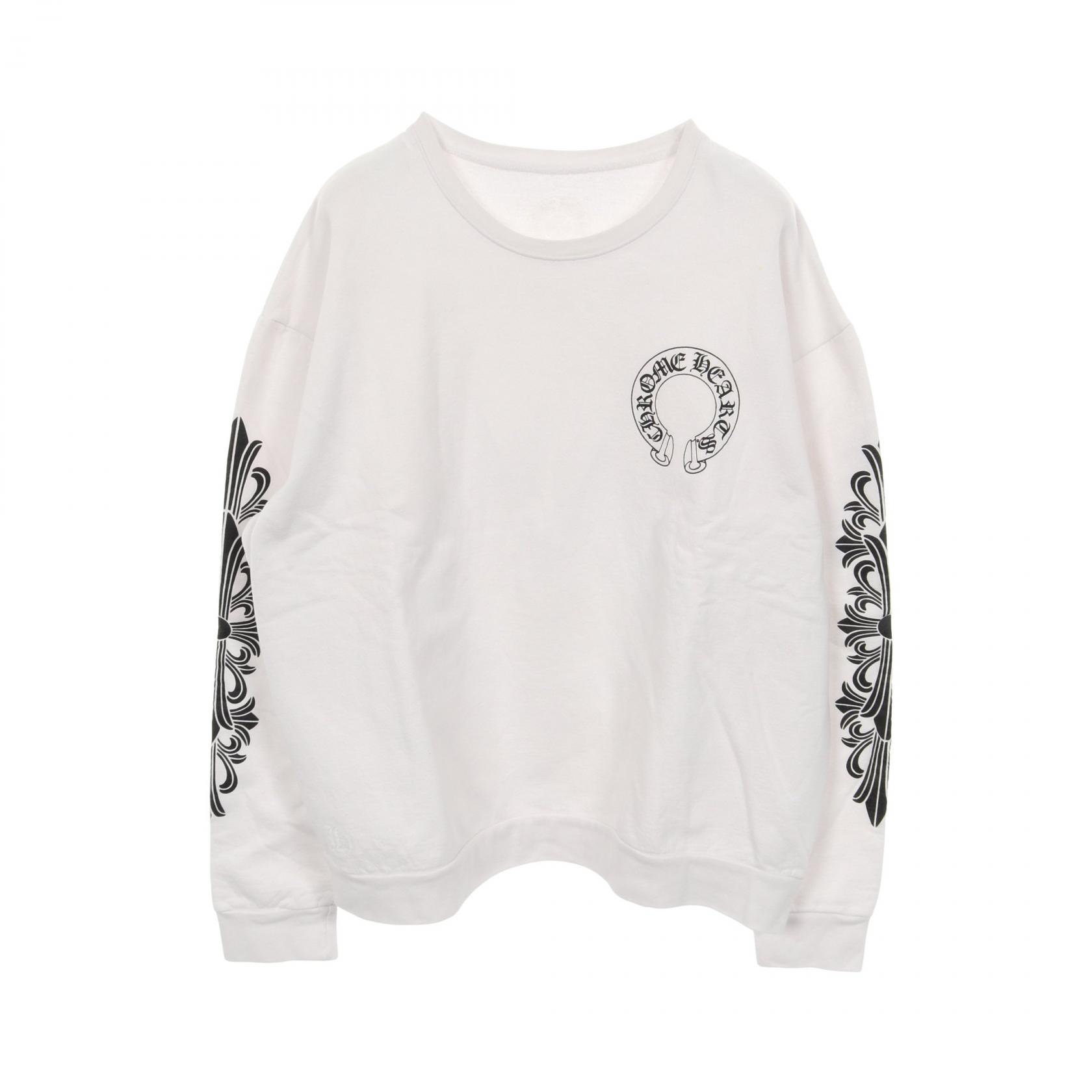 クロムハーツ CHROME HEARTS ホースシュー スウェット 衣料品 トップス コットン ホワイト系 / ブラック系 【中古】 121,000円