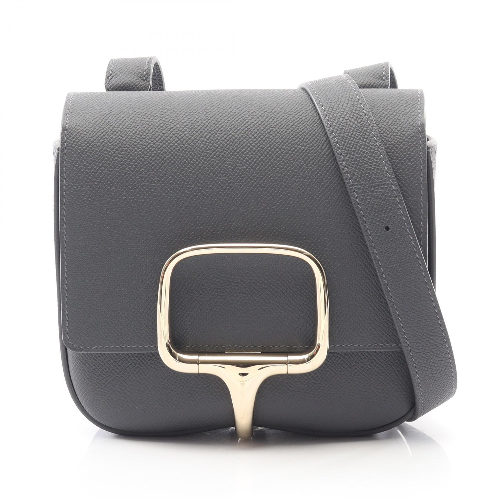 【15%OFFクーポン対象 4/4 20時-4/10 23:59】エルメス HERMES デッラ カヴァッレリア ミニ ショルダーバッグ バッグ レザー ヴォーエプソン ヴォーエプソン グレー系 082226CP 【中古】