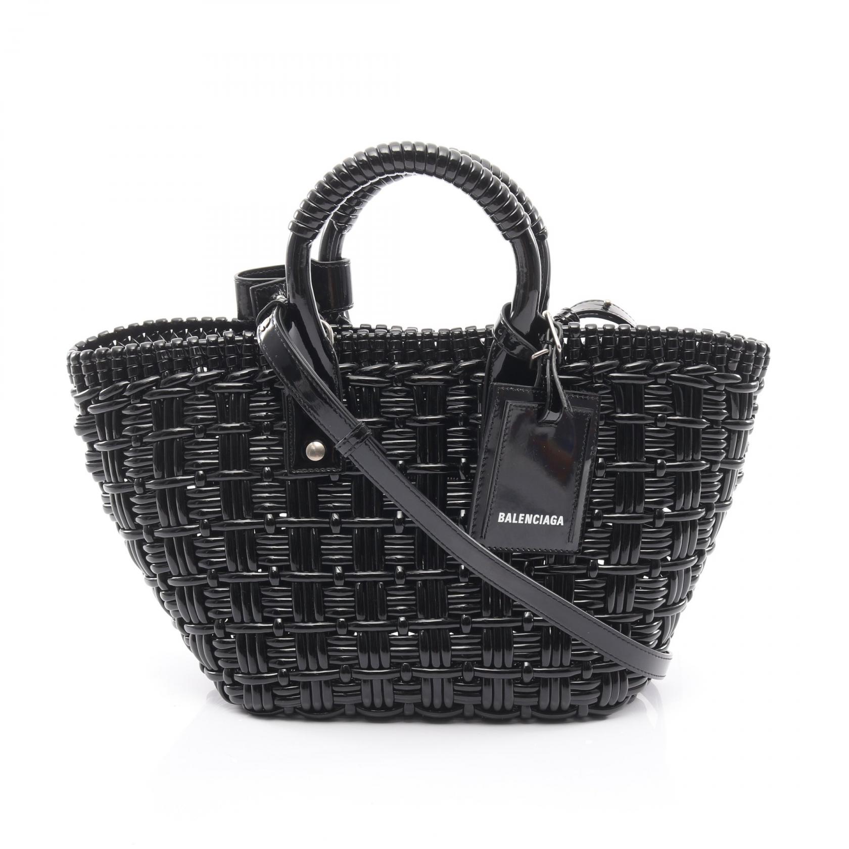 【15%OFFクーポン 7/19 20時~7/26 9:59】バレンシアガ BALENCIAGA BISTRO XS ビストロ バスケットバッグ トートバッグ バッグ エナメル ブラック系 671342 【中古】|RECLO(リクロ)店