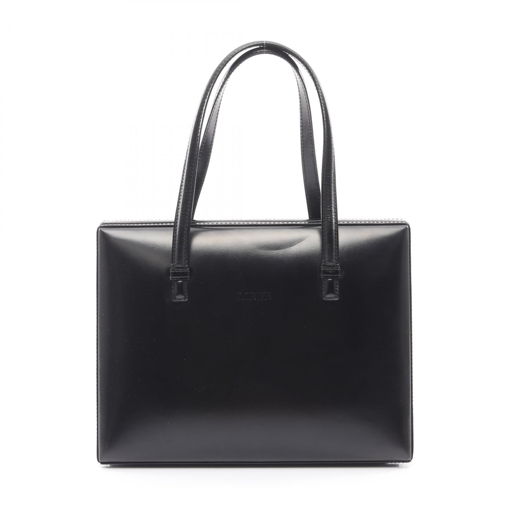 【20%OFFクーポン対象 4/4 20時-4/10 23:59】ロエベ LOEWE ハンドバッグ バッグ レザー ブラック系 【中古】