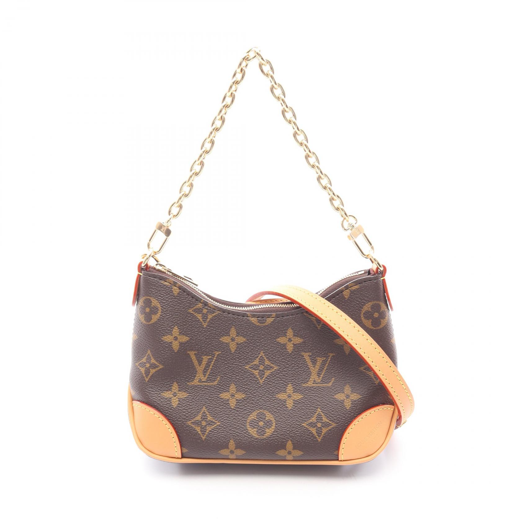 ルイ・ヴィトン LOUIS VUITTON ナノ・ブーローニュ ハンドバッグ バッグ PVCコーティングキャンバス レザー モノグラム ブラウン系 M25519 【中古】